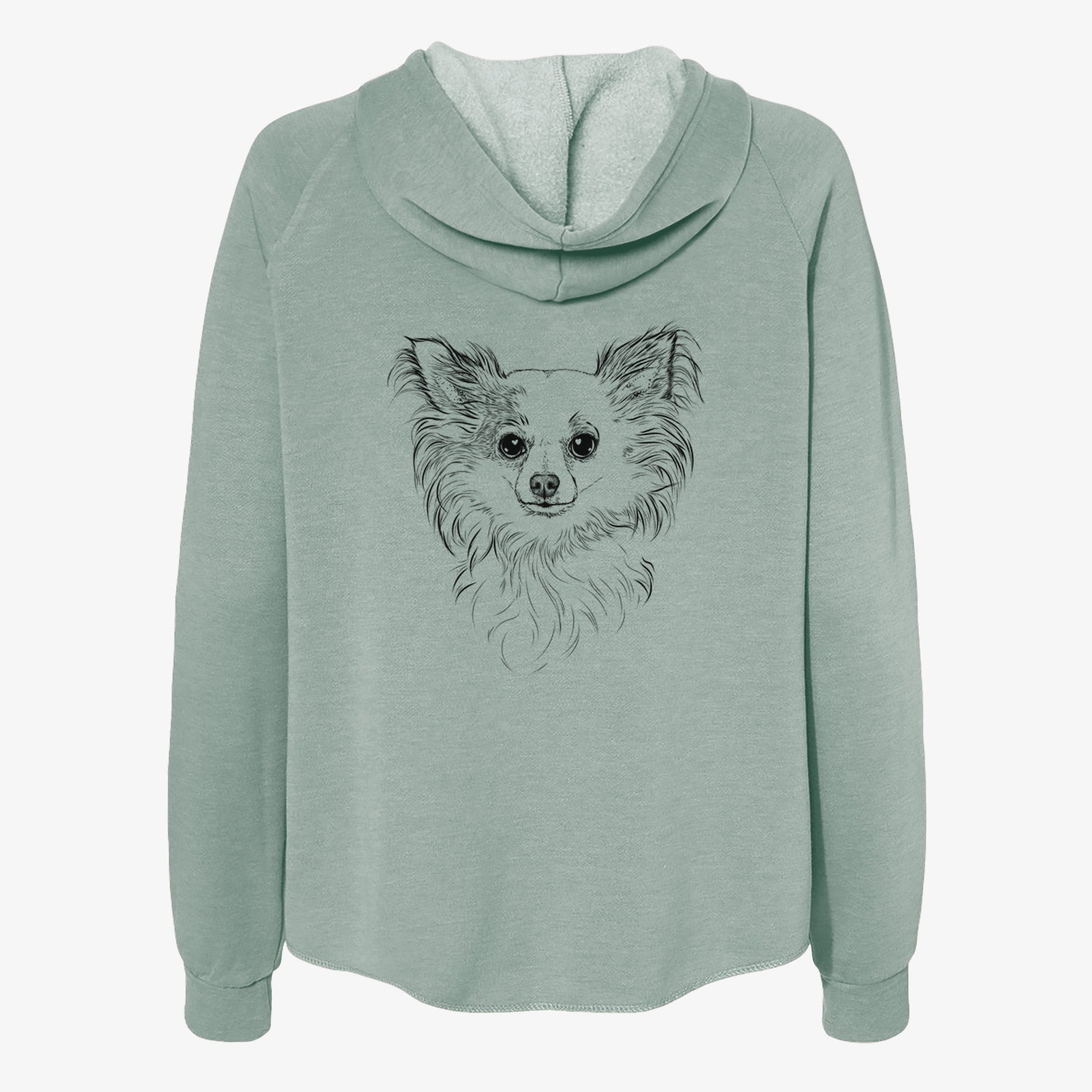 Princess Ava the Long Haired Chihuahua - Women's Cali Wave Zip-Up Sweatshirt