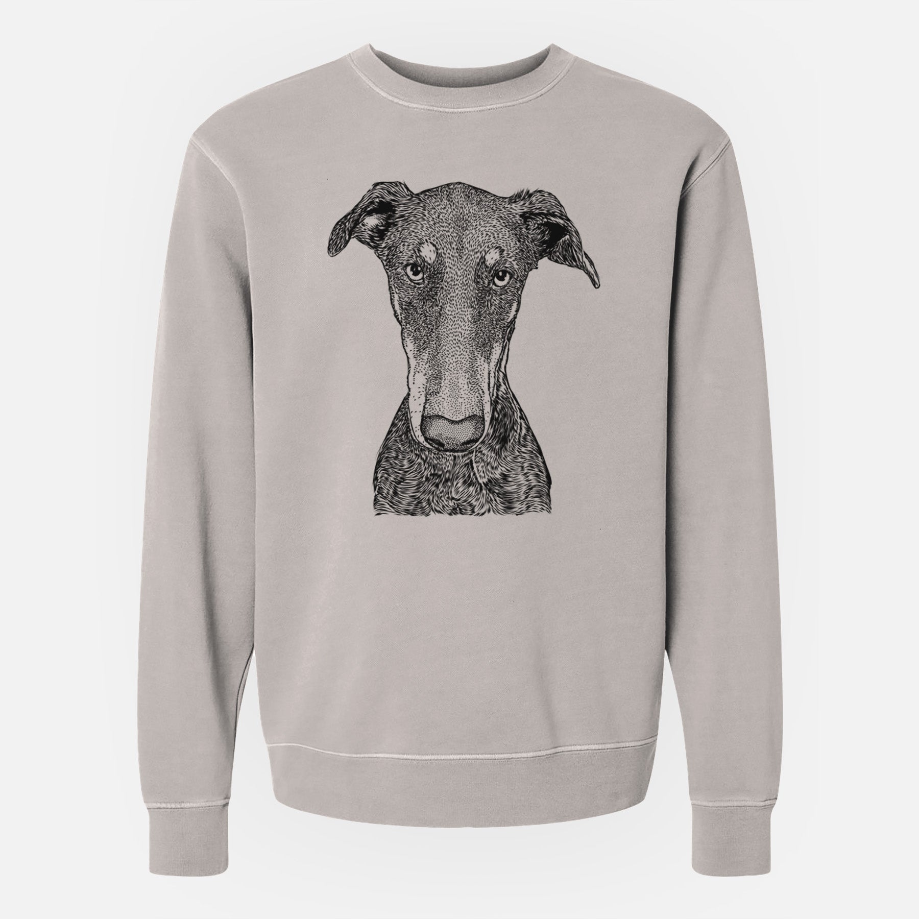 Bare Princess Fiona the Doberman Pinscher - Unisex Pigment Dyed Crew Sweatshirt