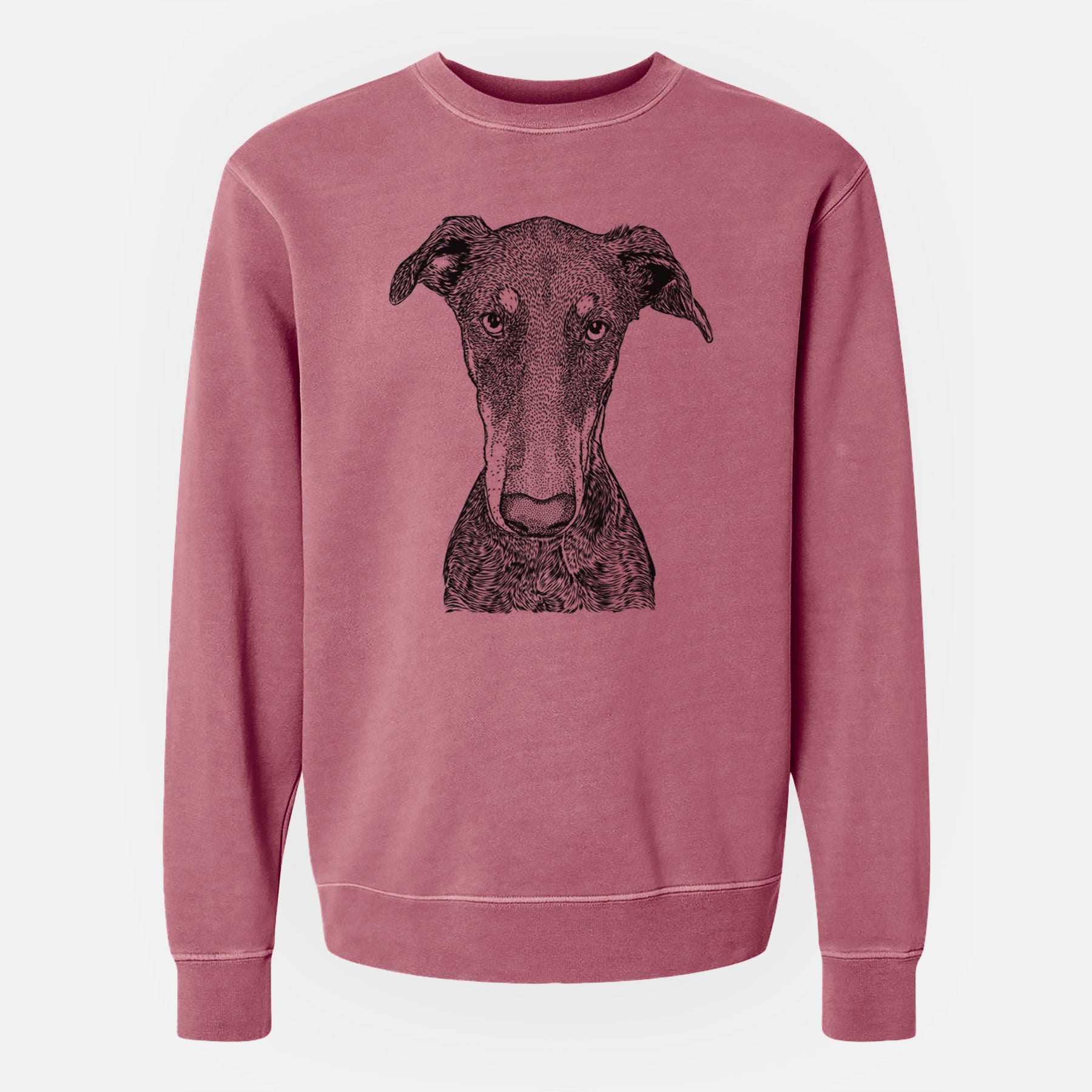 Bare Princess Fiona the Doberman Pinscher - Unisex Pigment Dyed Crew Sweatshirt