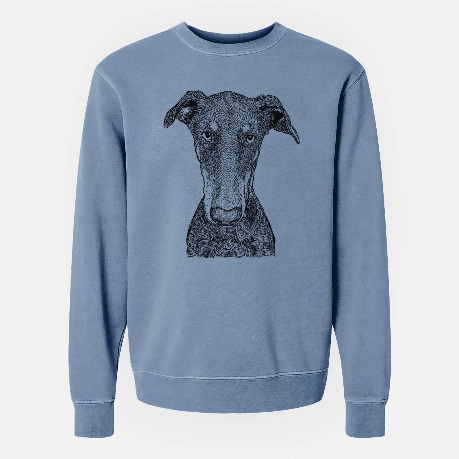 Bare Princess Fiona the Doberman Pinscher - Unisex Pigment Dyed Crew Sweatshirt