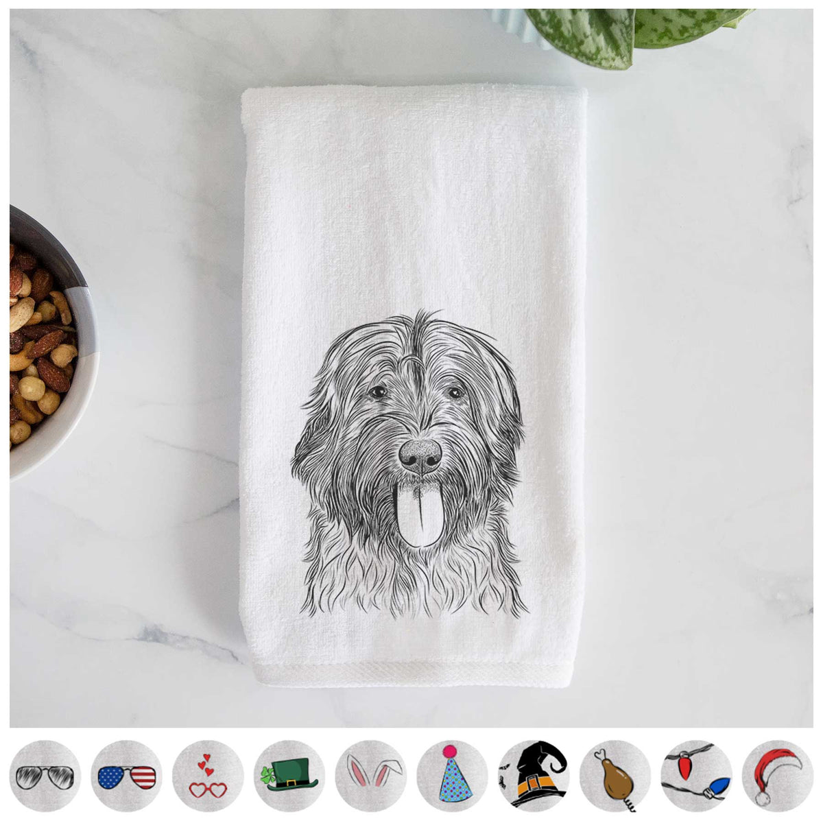 Puig the Catalan Sheepdog Decorative Hand Towel