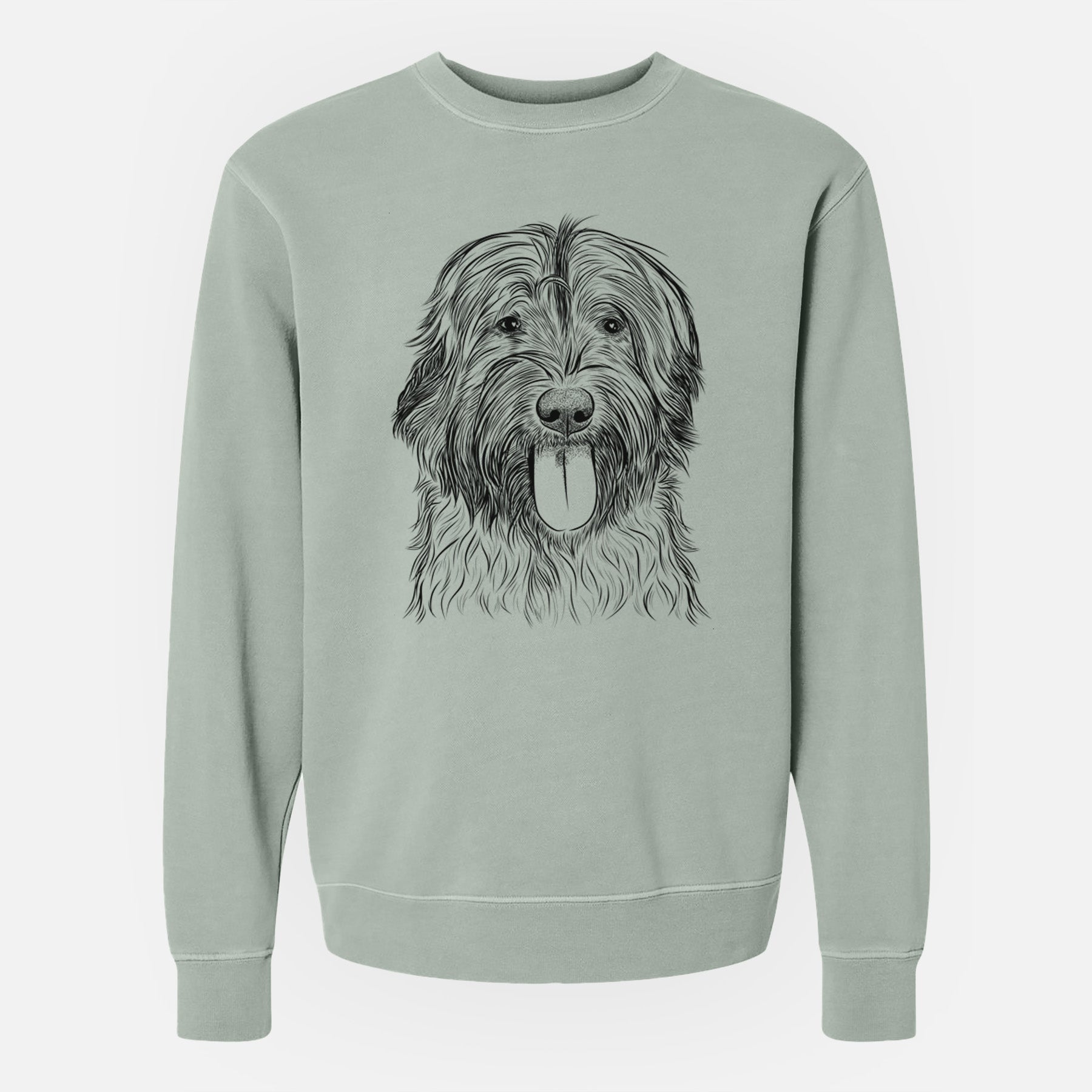 Bare Puig the Catalan Sheepdog - Unisex Pigment Dyed Crew Sweatshirt