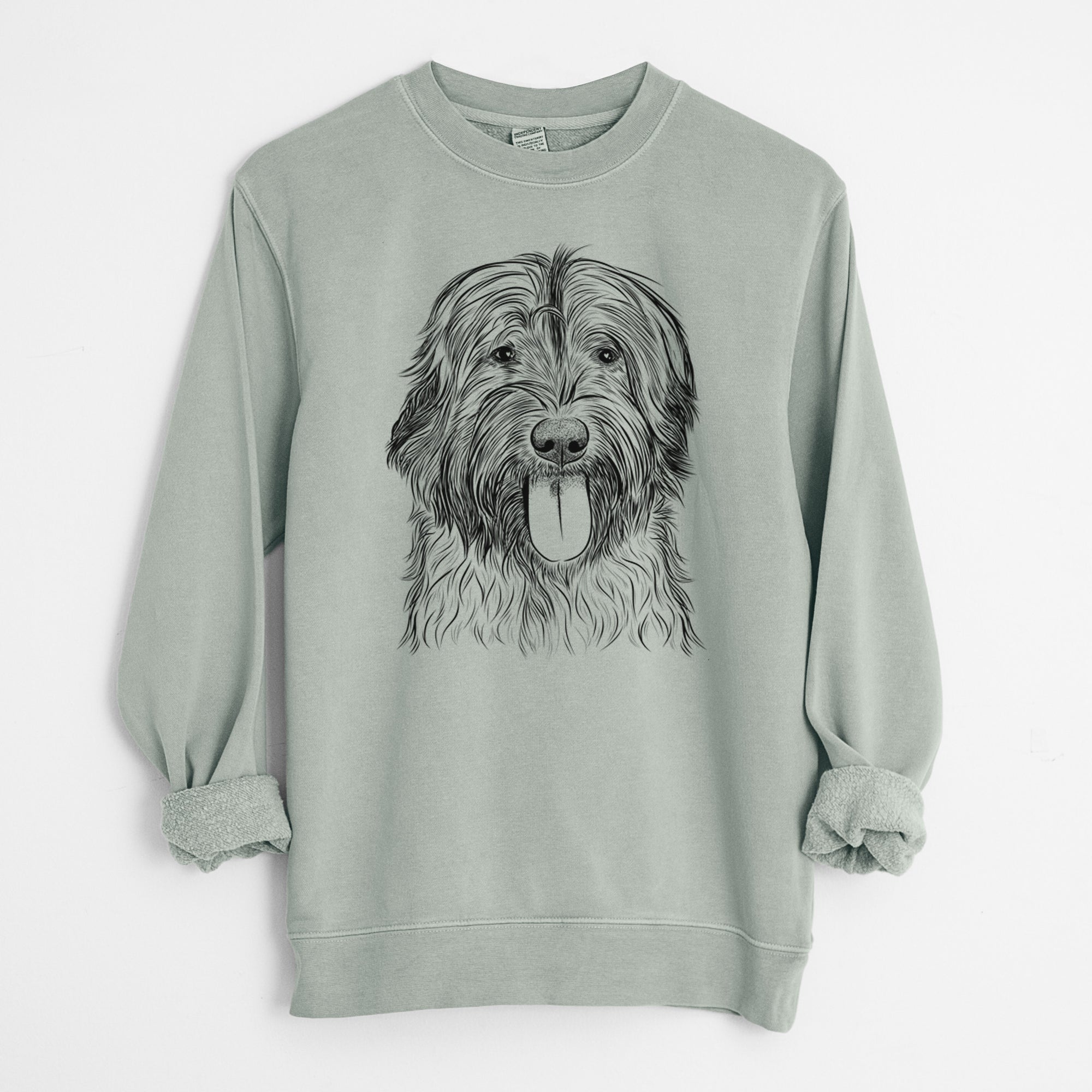 Bare Puig the Catalan Sheepdog - Unisex Pigment Dyed Crew Sweatshirt