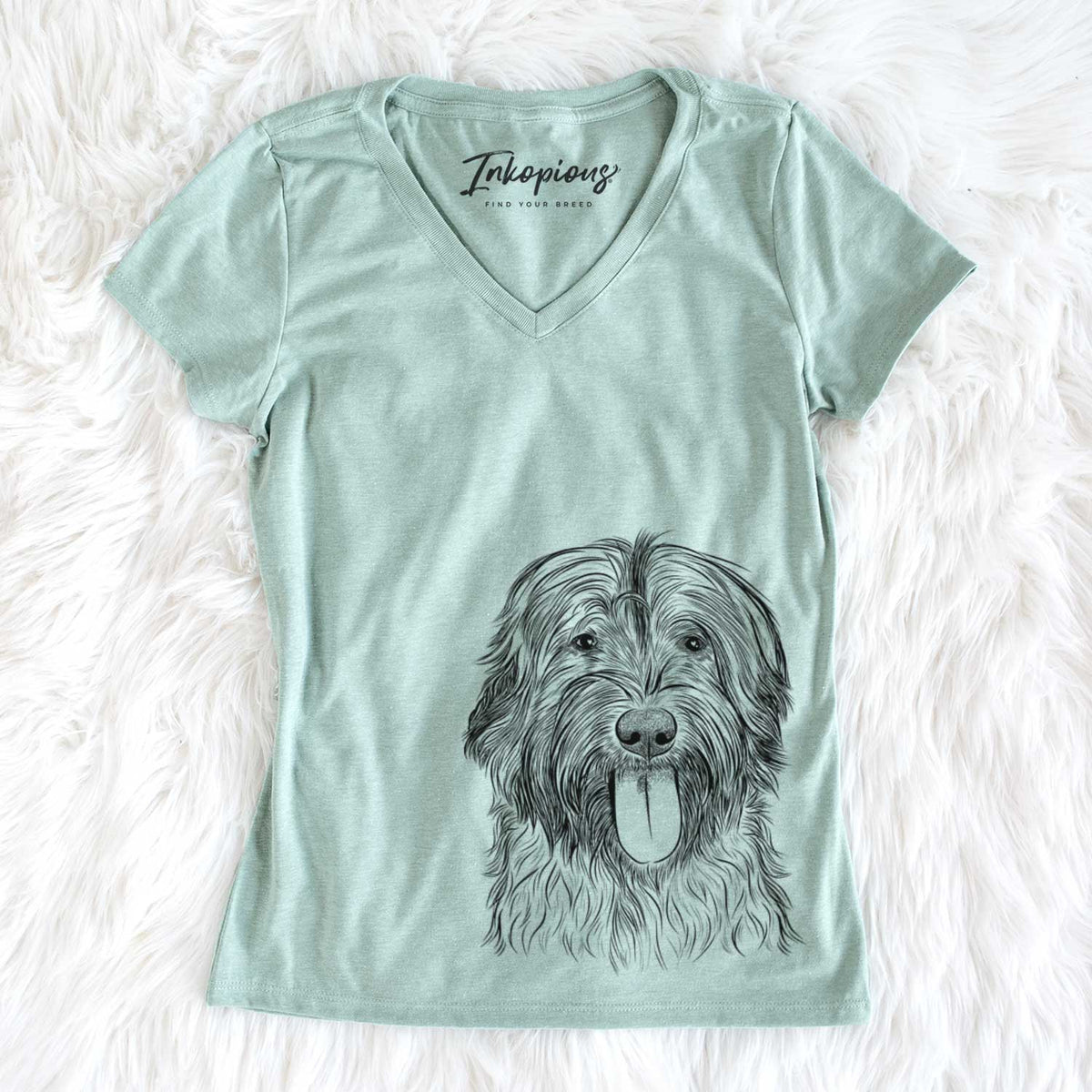 Bare Puig the Catalan Sheepdog - Women's V-neck Shirt