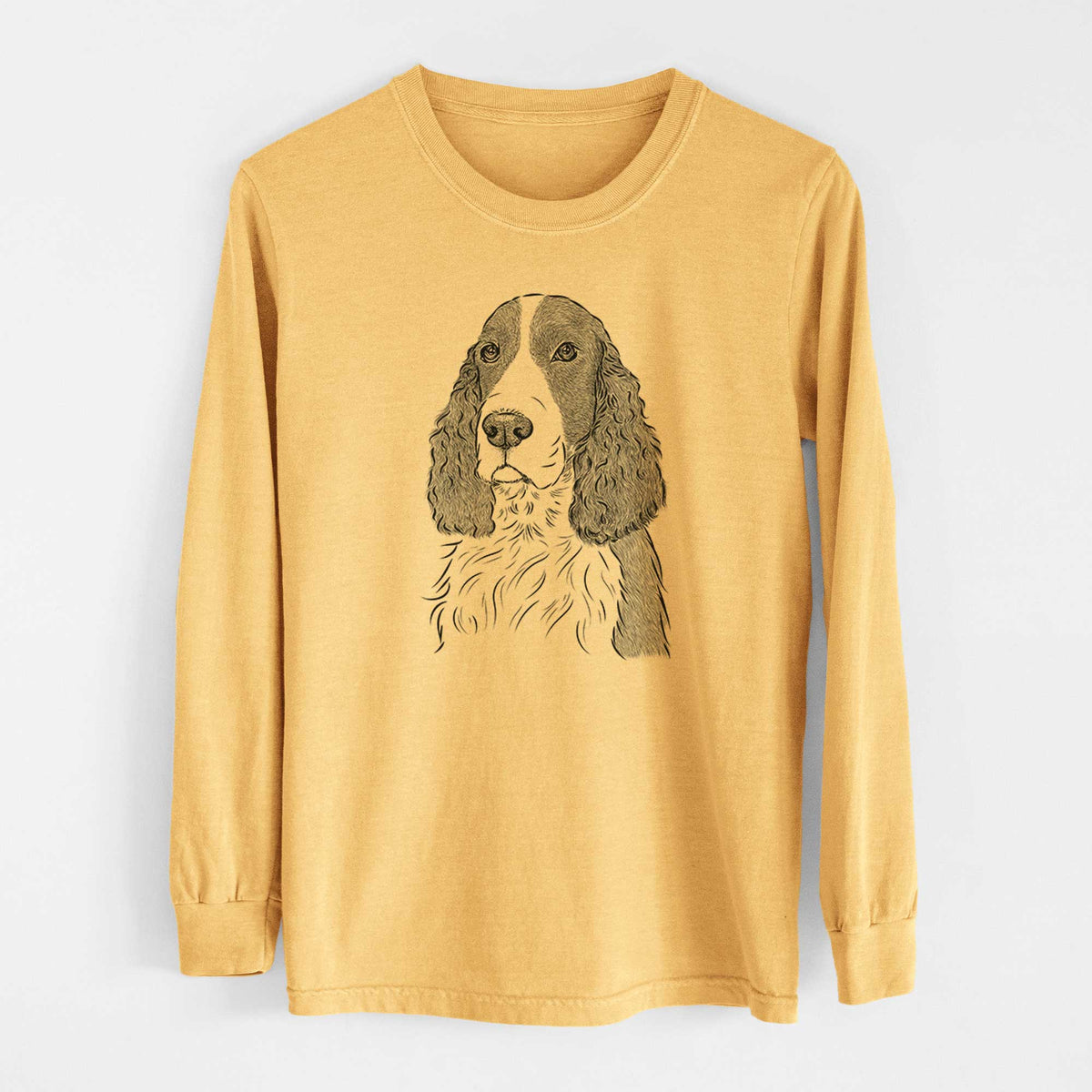Bare Quincy the English Springer Spaniel - Heavyweight 100% Cotton Long Sleeve