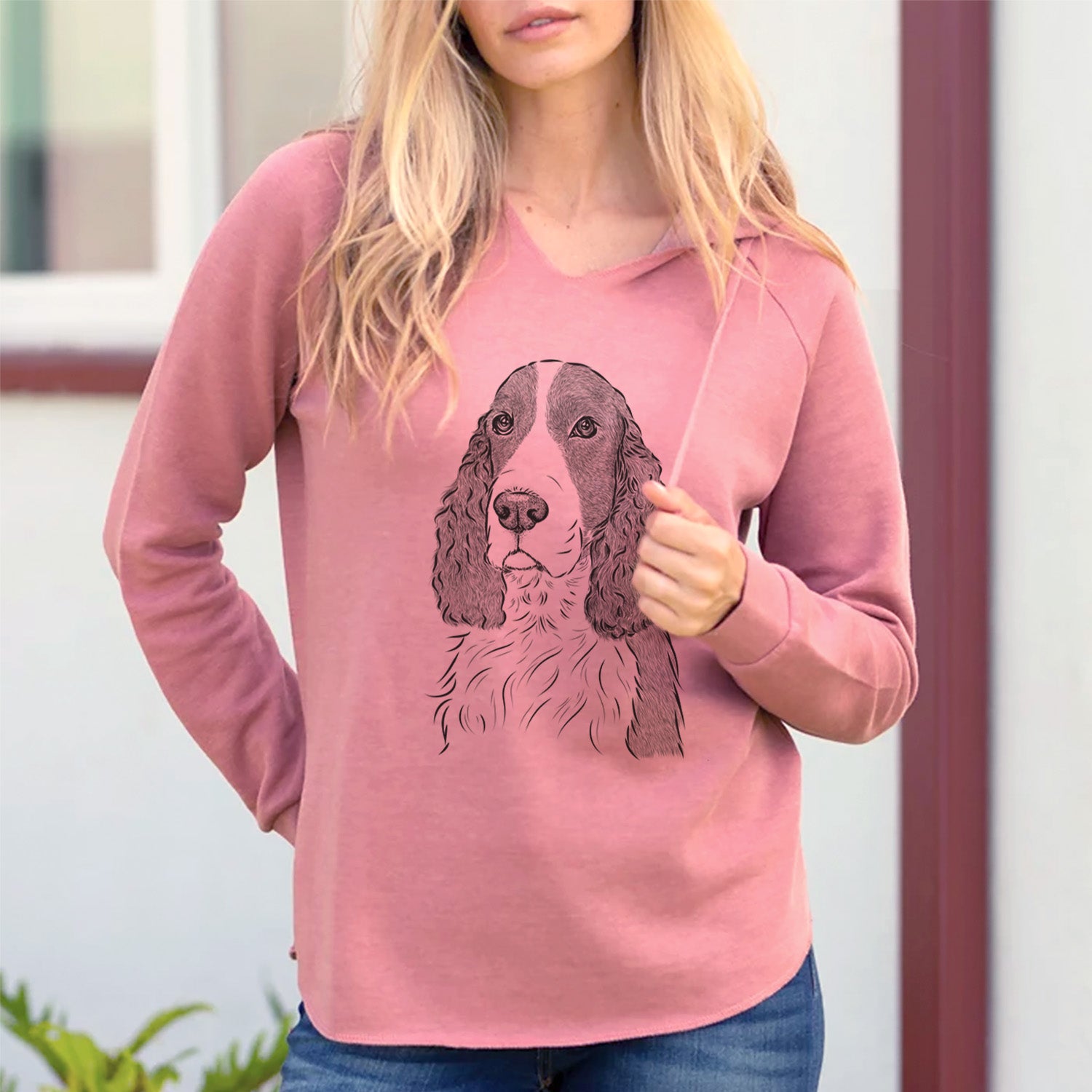 Bare Quincy the English Springer Spaniel - Cali Wave Hooded Sweatshirt