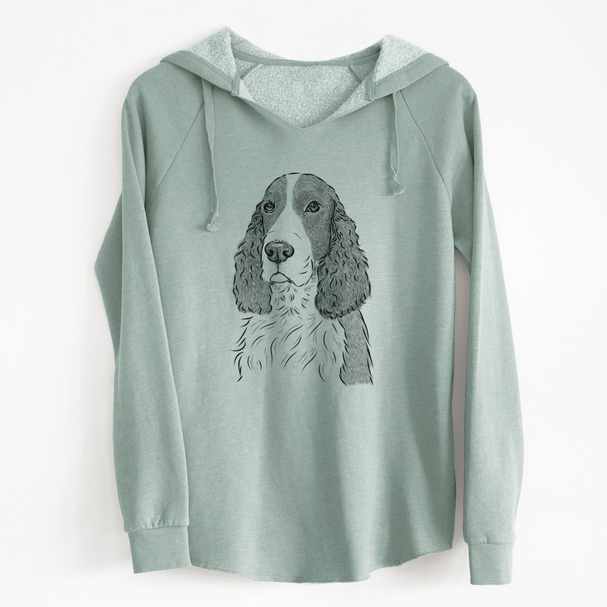 Bare Quincy the English Springer Spaniel - Cali Wave Hooded Sweatshirt