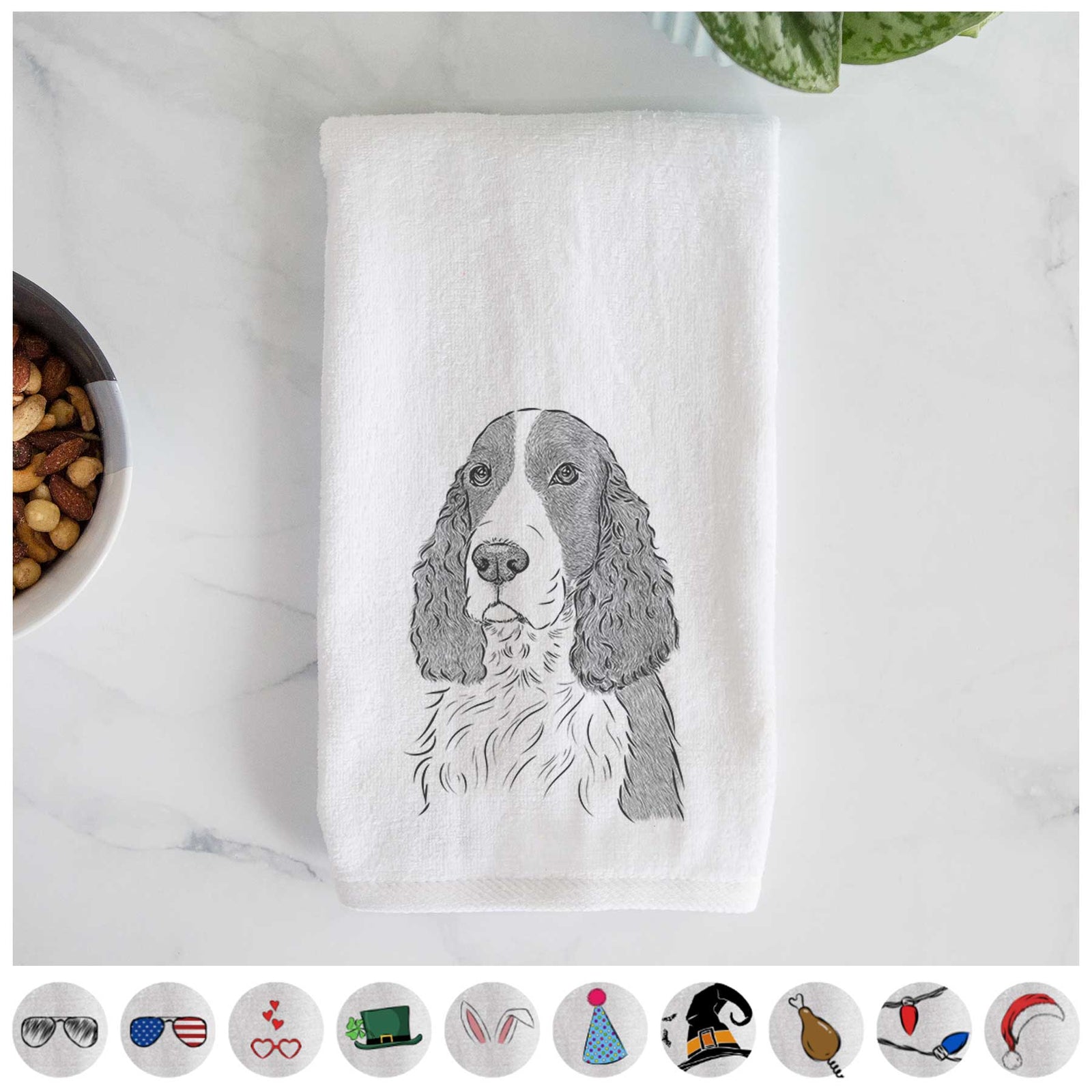 Quincy the English Springer Spaniel Decorative Hand Towel