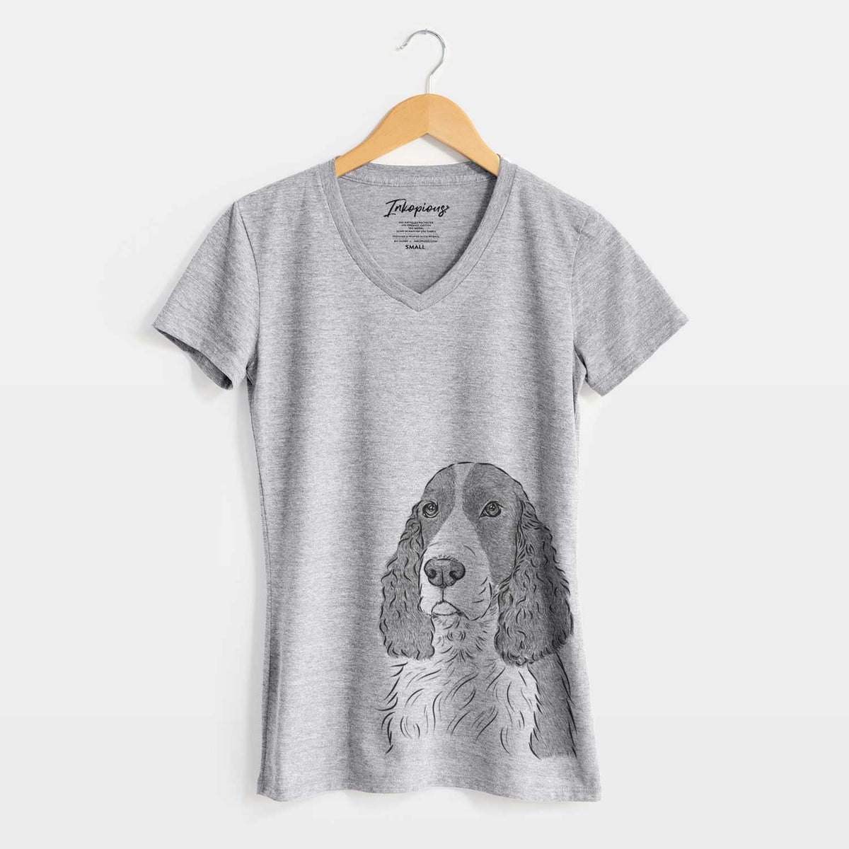 Bare Quincy the English Springer Spaniel - Women's V-neck Shirt