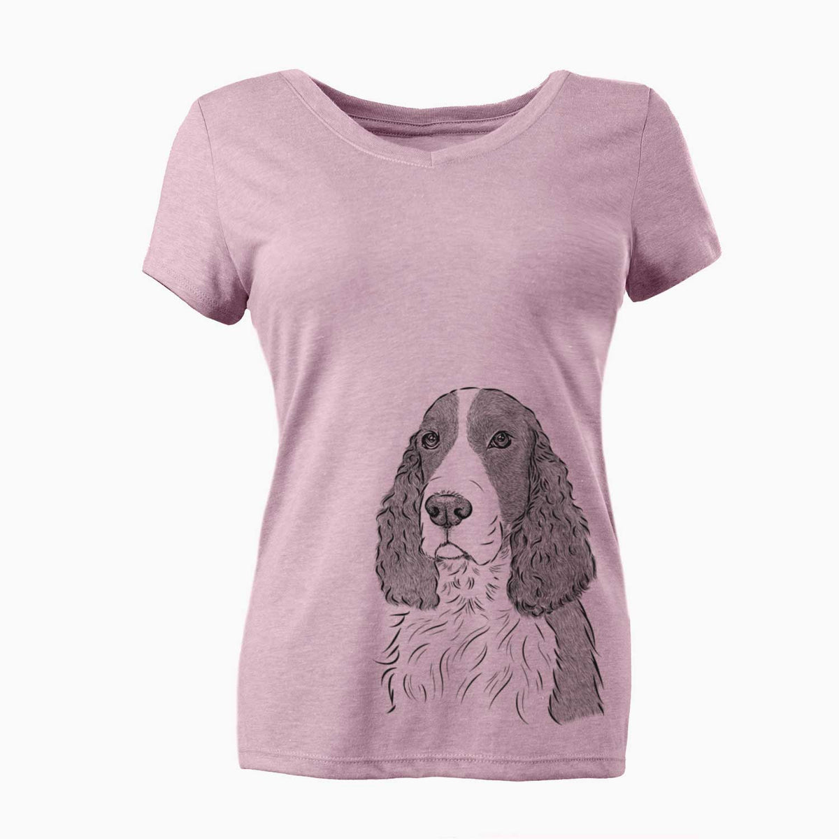 Bare Quincy the English Springer Spaniel - Women's V-neck Shirt