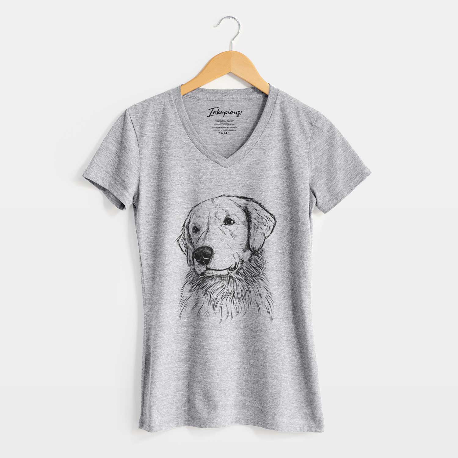 Bare Quinn the Golden Retriever - Women's V-neck Shirt