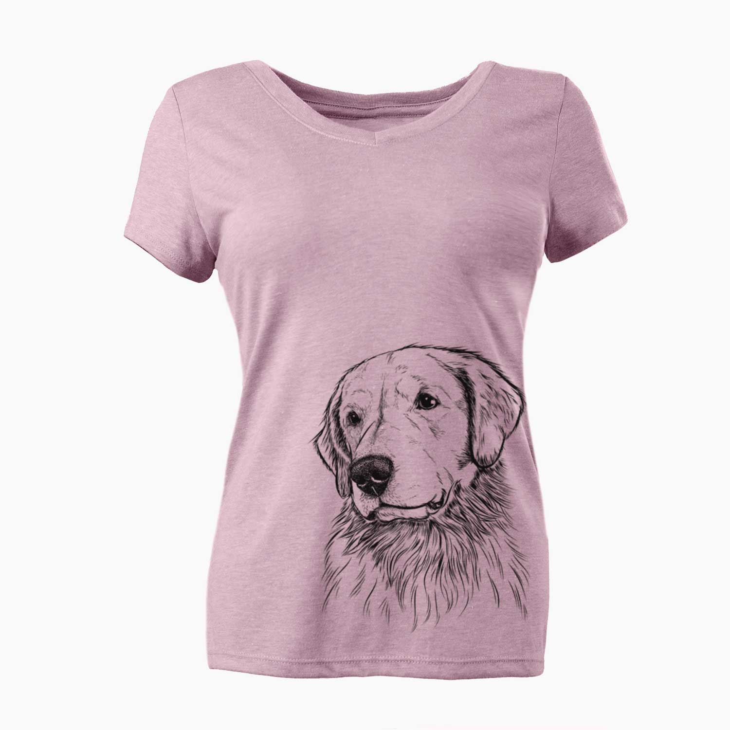 Bare Quinn the Golden Retriever - Women's V-neck Shirt