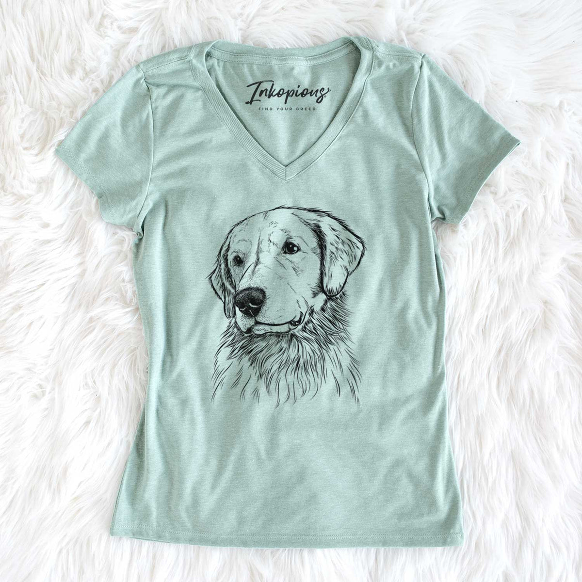 Bare Quinn the Golden Retriever - Women&#39;s V-neck Shirt