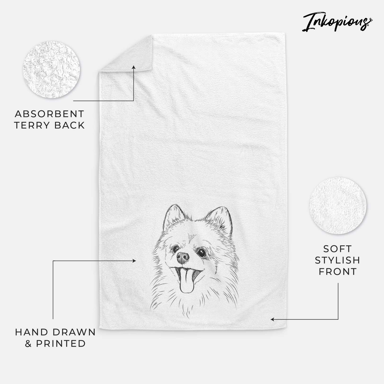 Quinn the Pomeranian Decorative Hand Towel