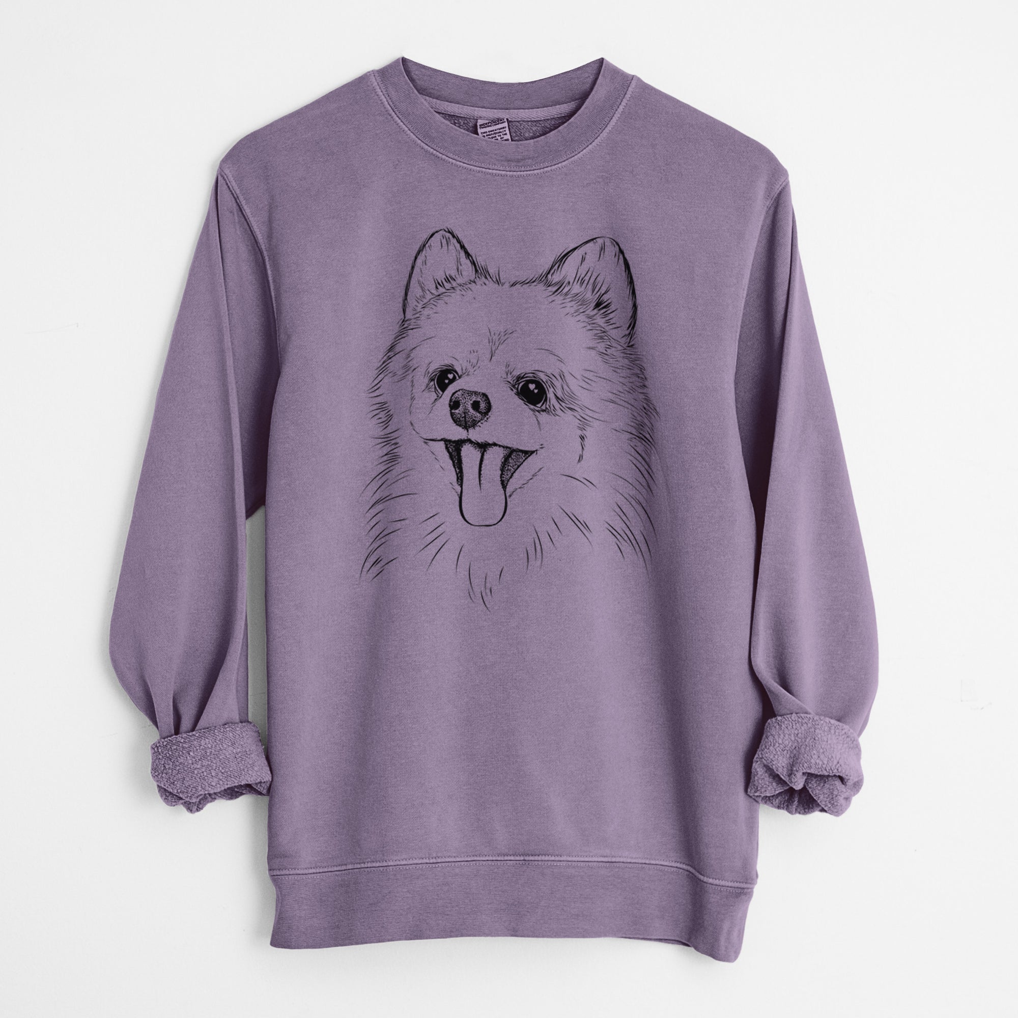 Bare Quinn the Pomeranian - Unisex Pigment Dyed Crew Sweatshirt