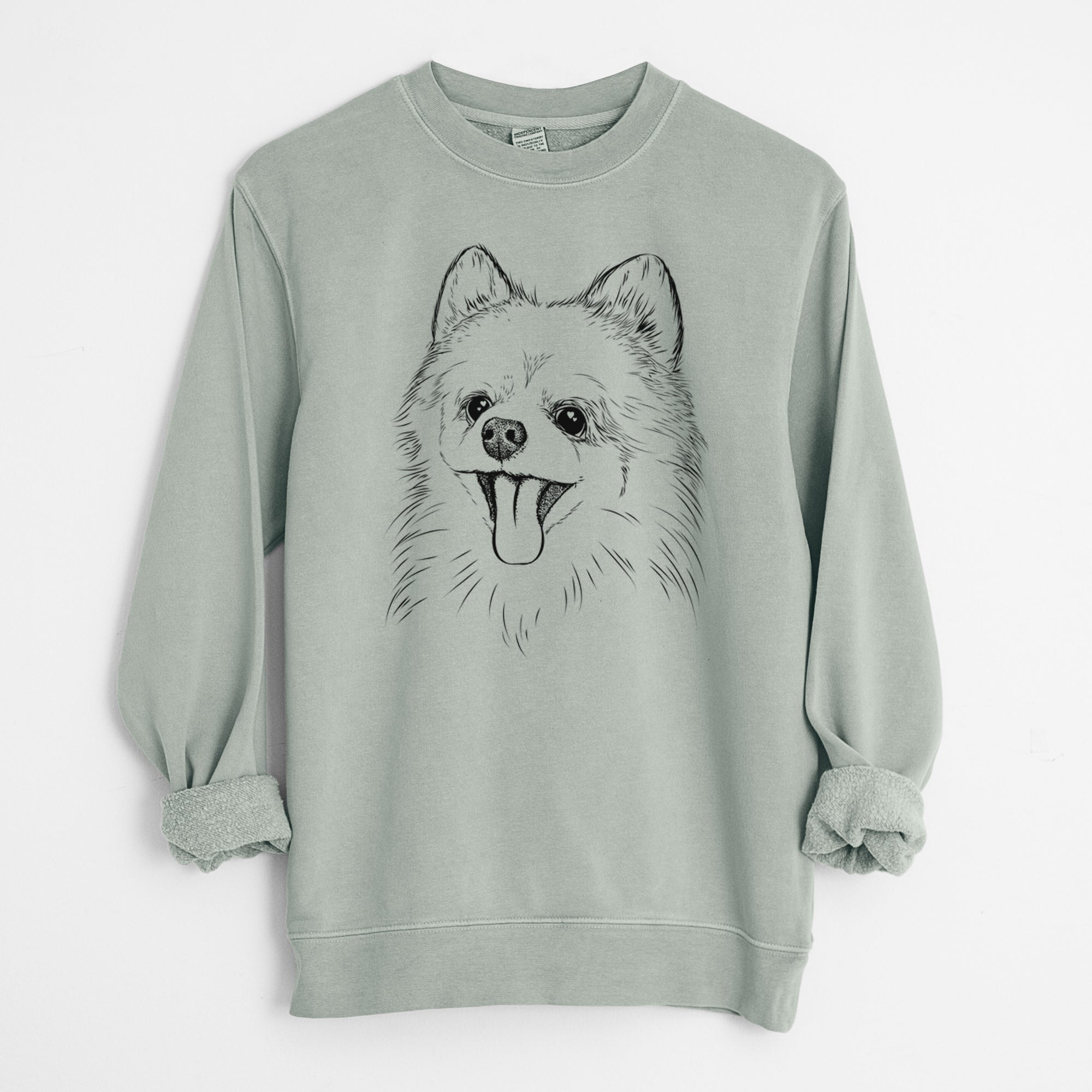 Bare Quinn the Pomeranian - Unisex Pigment Dyed Crew Sweatshirt