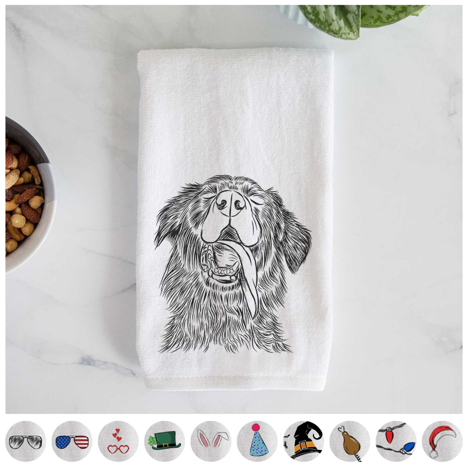 Quint the Mixed Breed Decorative Hand Towel