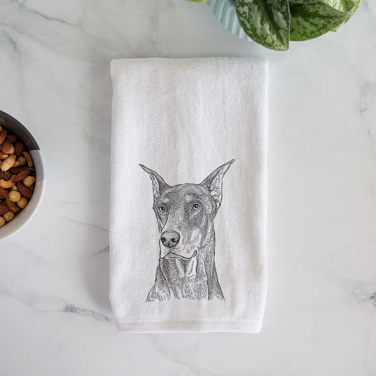 RJ the Doberman Pinscher Decorative Hand Towel