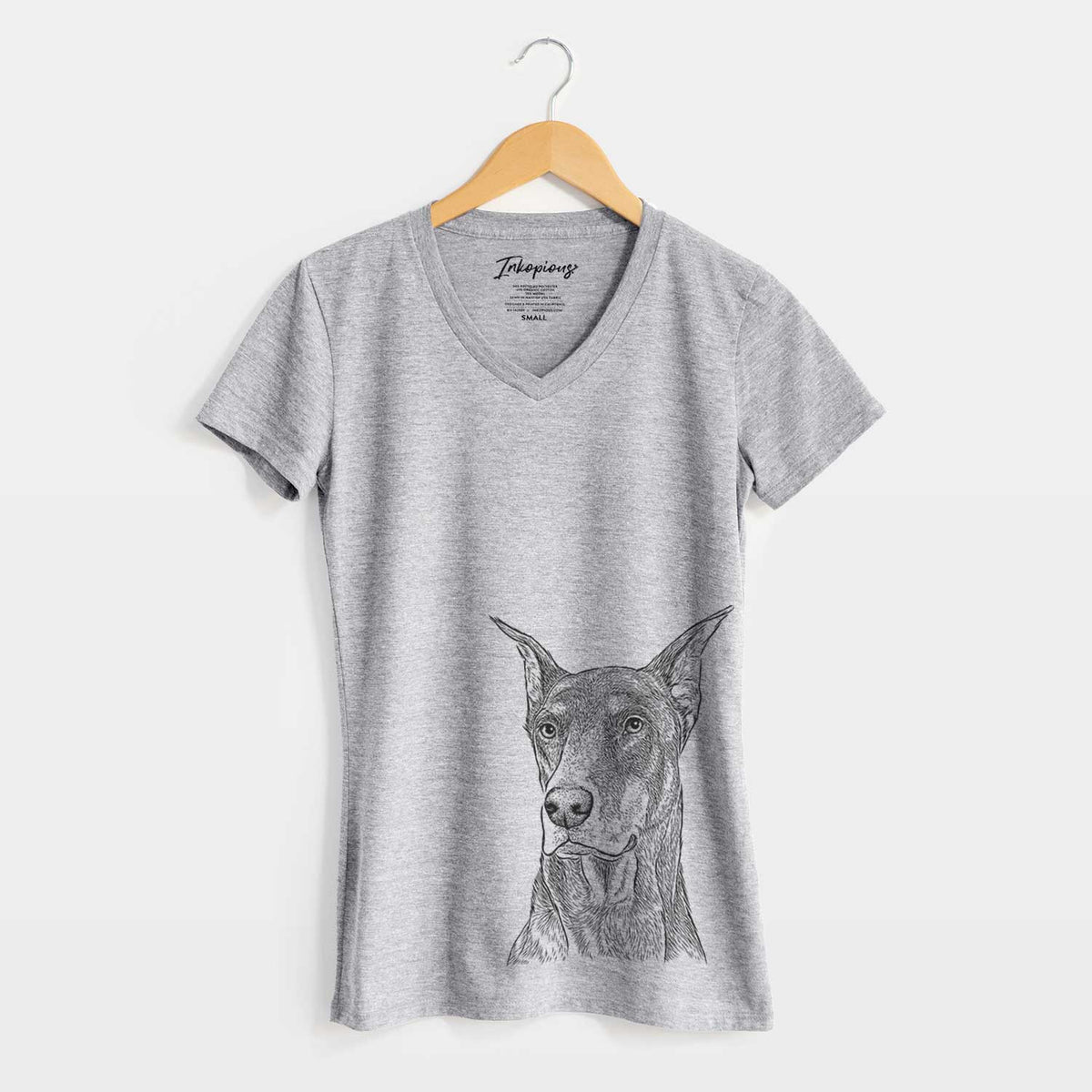 Bare RJ the Doberman Pinscher - Women's V-neck Shirt