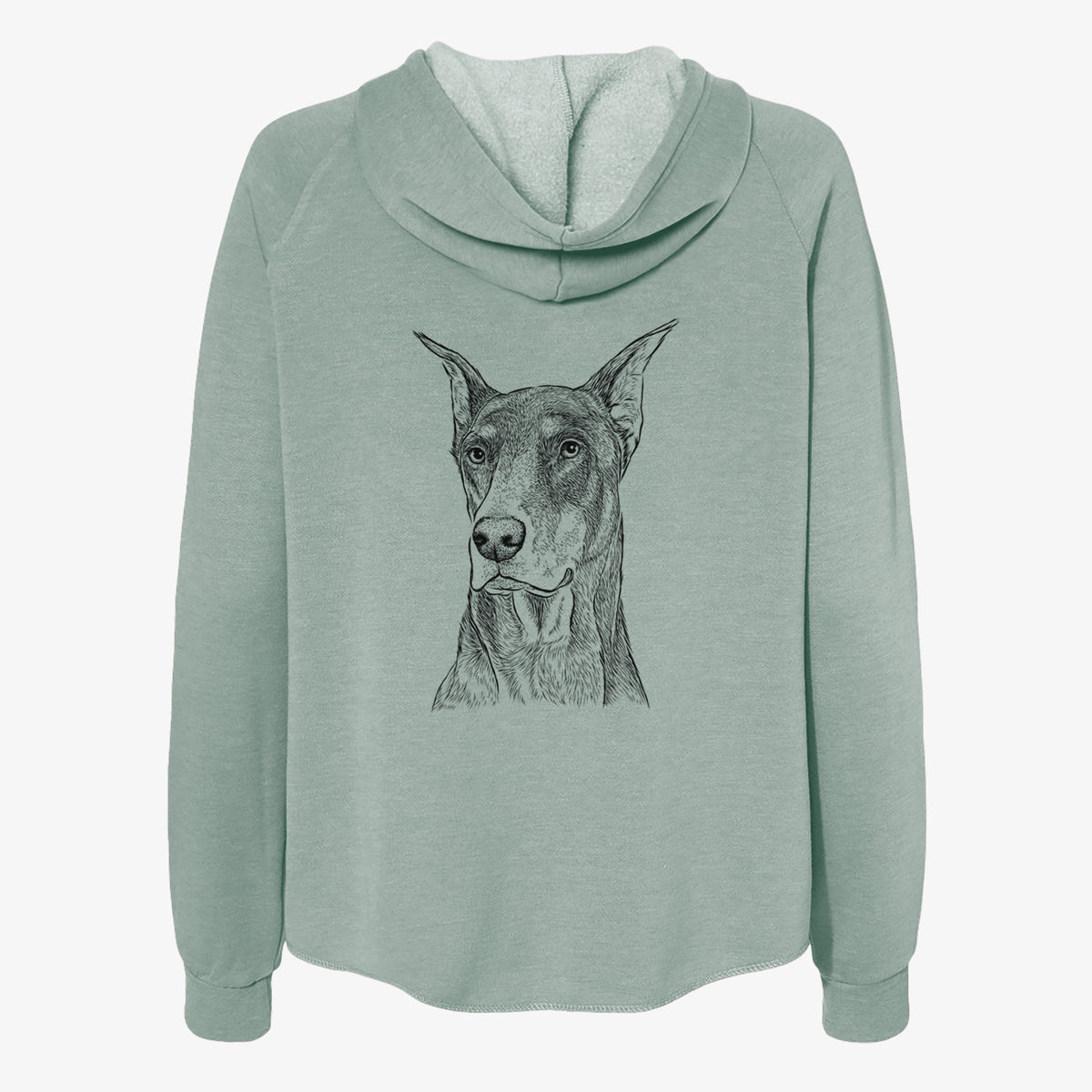 RJ the Doberman Pinscher - Women's Cali Wave Zip-Up Sweatshirt