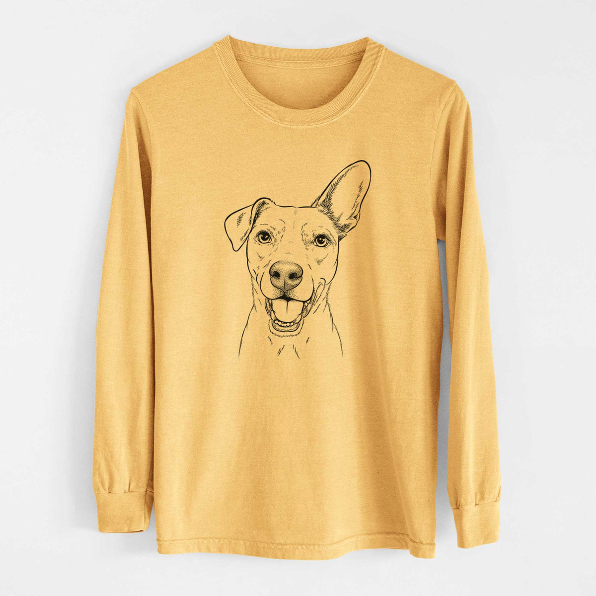 Bare Radar the Pitbull Mix - Heavyweight 100% Cotton Long Sleeve