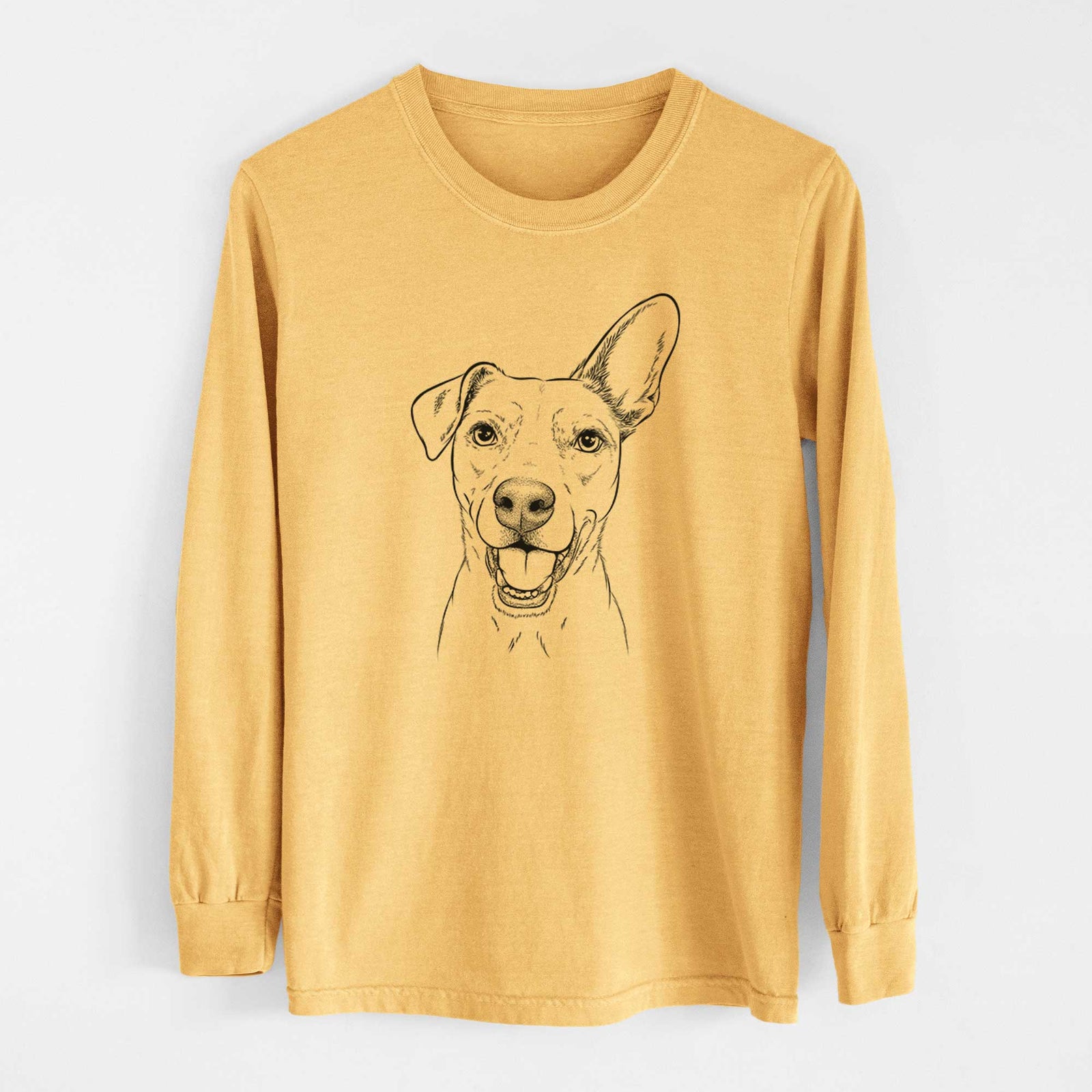 Bare Radar the Pitbull Mix - Heavyweight 100% Cotton Long Sleeve