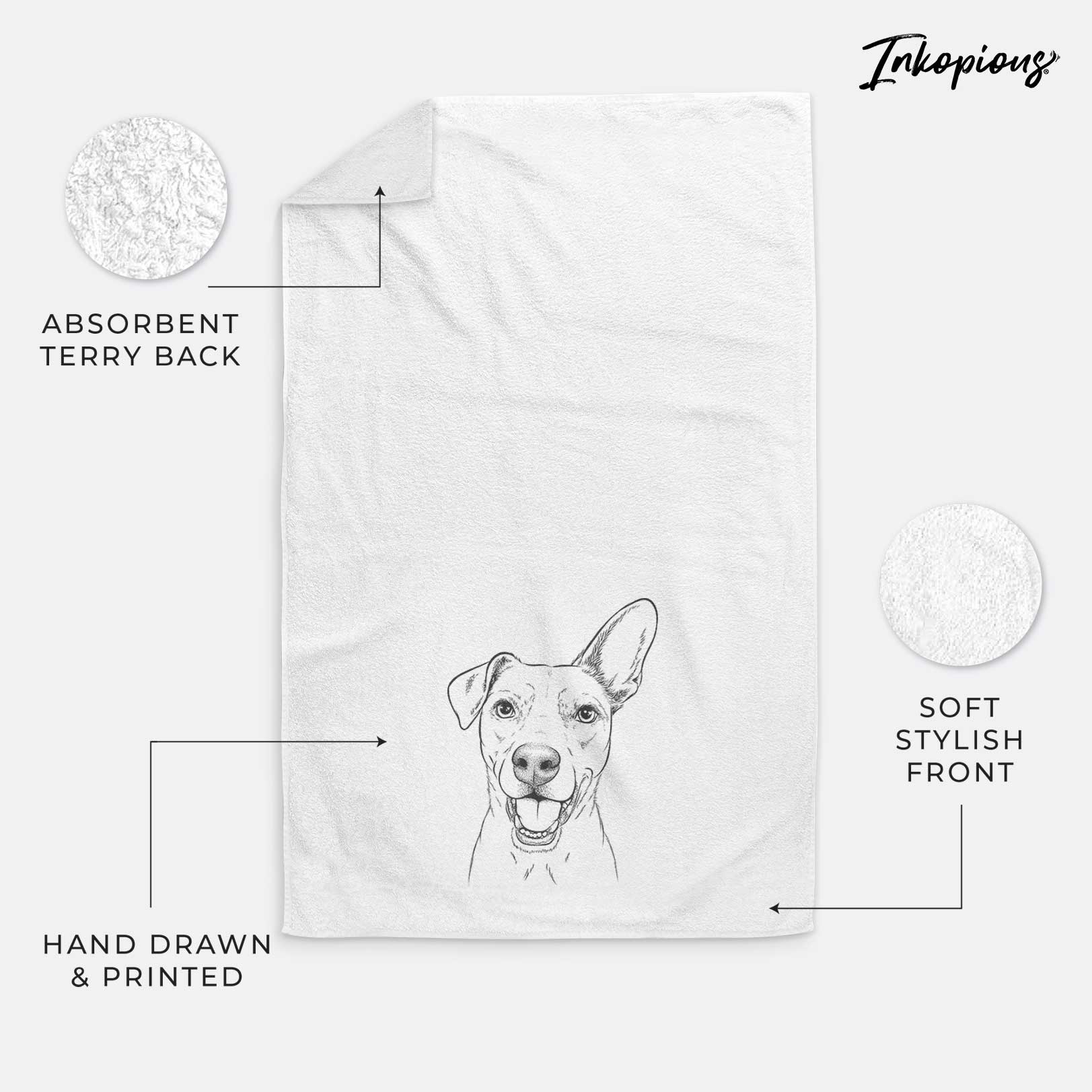 Radar the Pitbull Mix Decorative Hand Towel