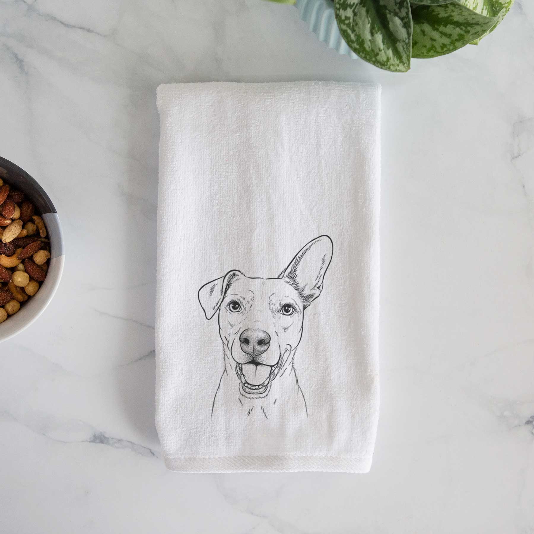 Radar the Pitbull Mix Decorative Hand Towel