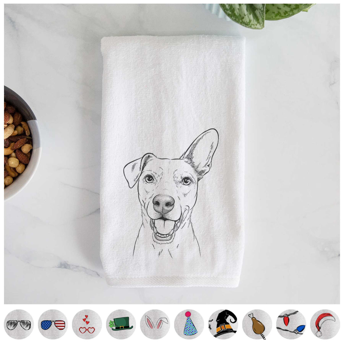 Radar the Pitbull Mix Decorative Hand Towel