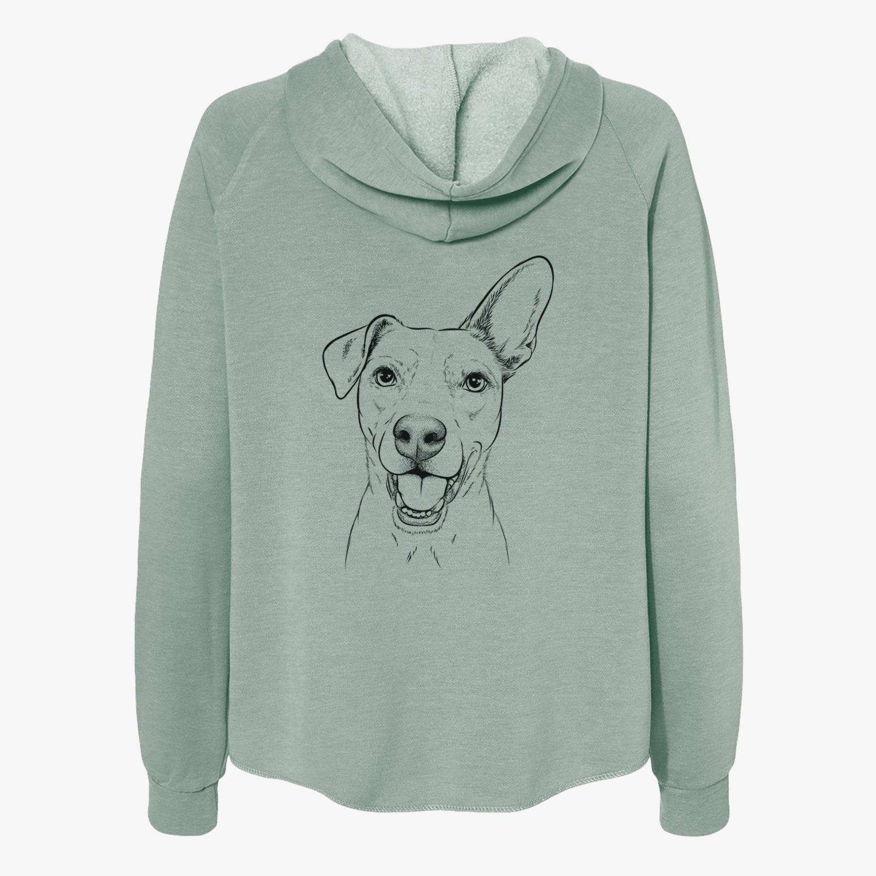 Radar the Pitbull Mix - Women's Cali Wave Zip-Up Sweatshirt