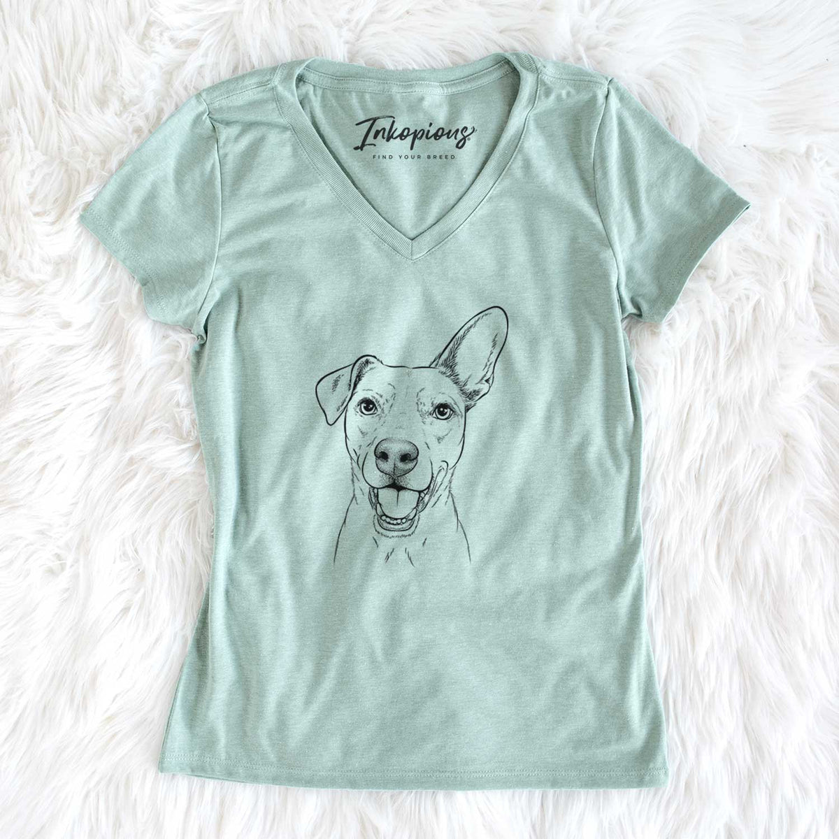 Bare Radar the Pitbull Mix - Women&#39;s V-neck Shirt