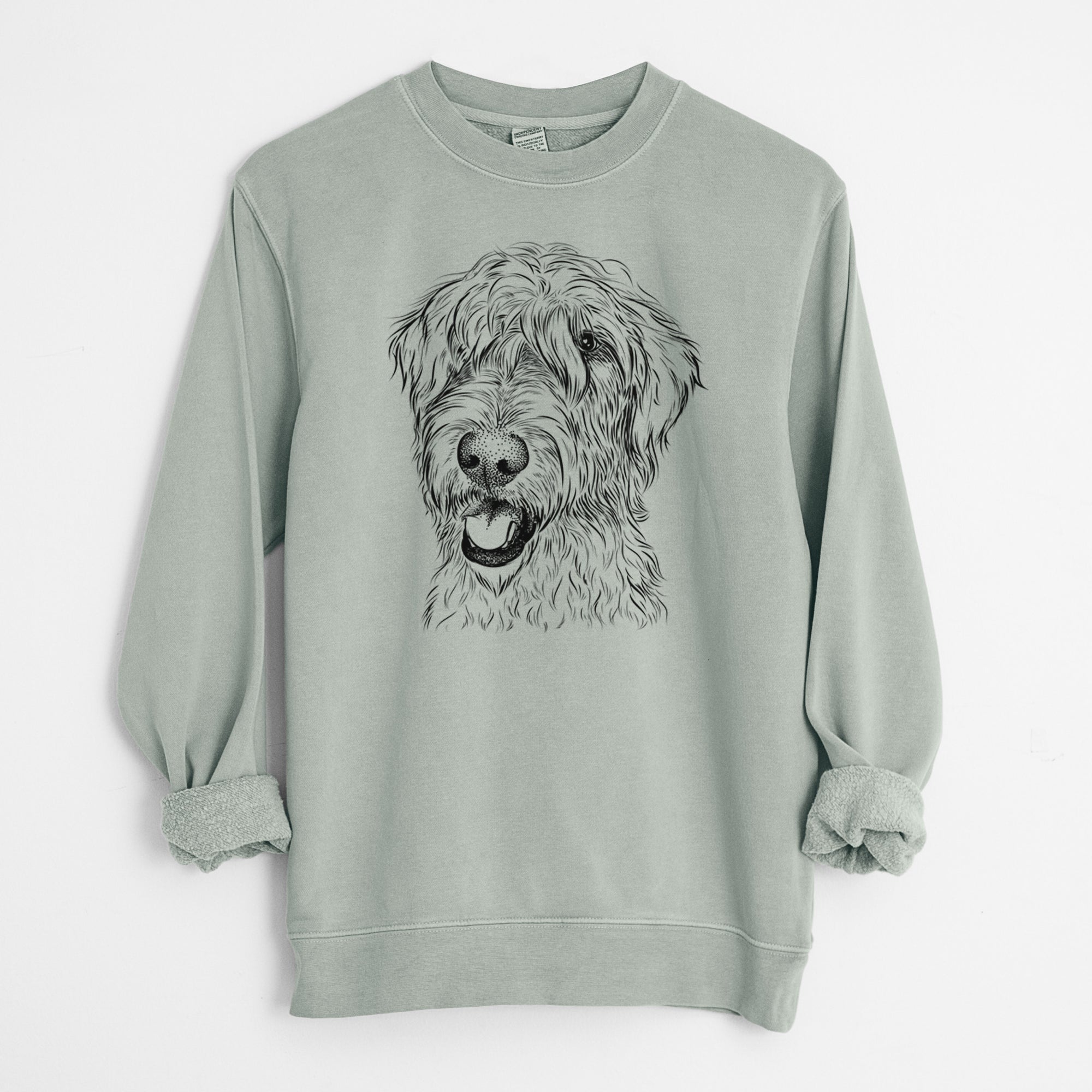 Bare Ragnar the Irish Wolfhound - Unisex Pigment Dyed Crew Sweatshirt