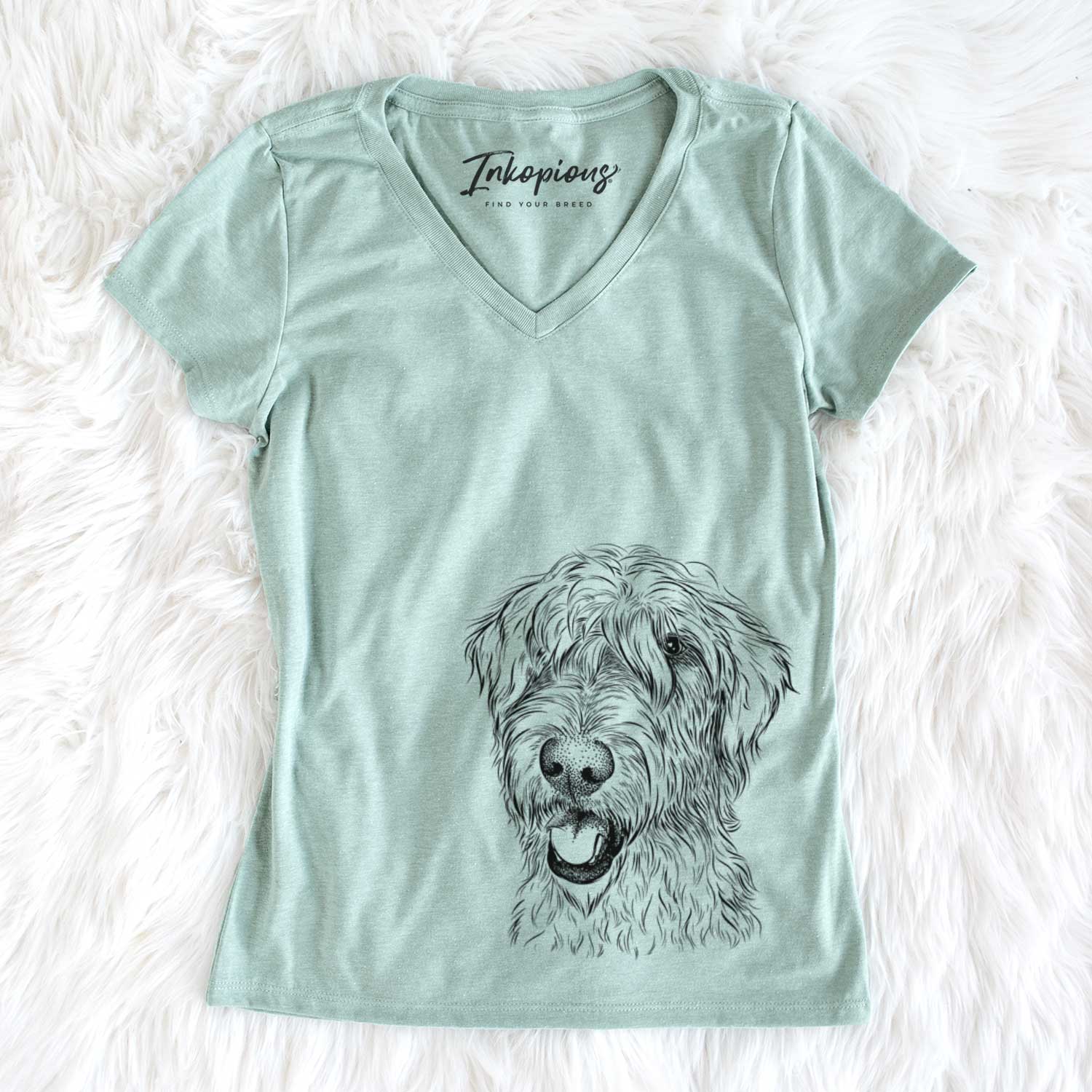 Bare Ragnar the Irish Wolfhound - Women's V-neck Shirt