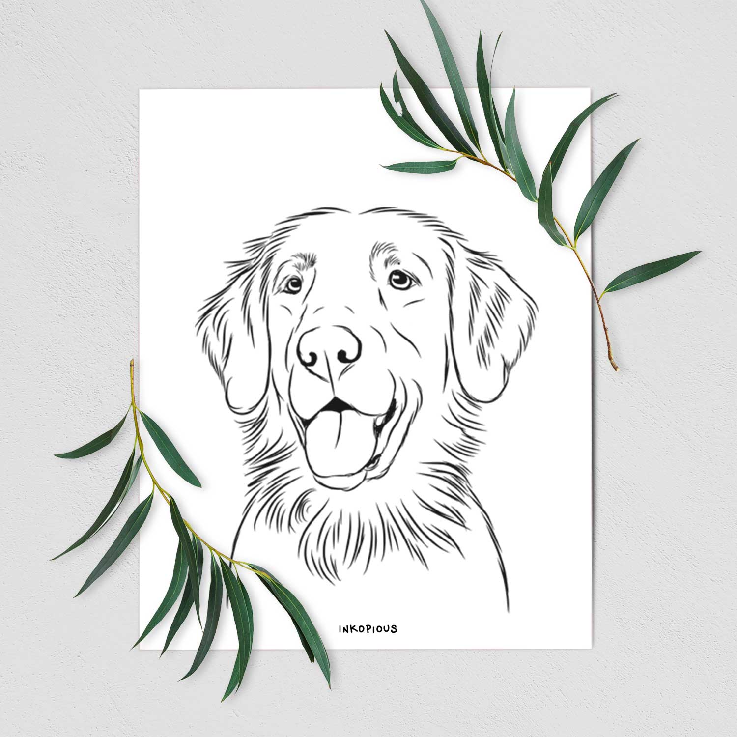 Raisin the Flat Coated Retriever Art Print