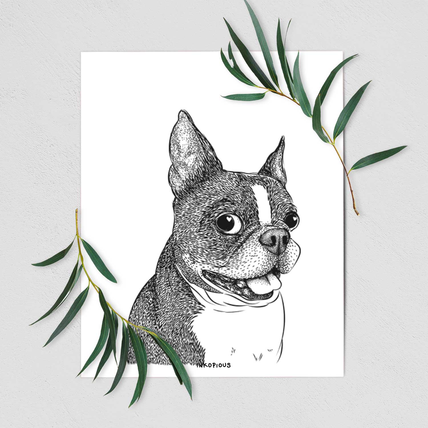 Ralphie the Boston Terrier Art Print