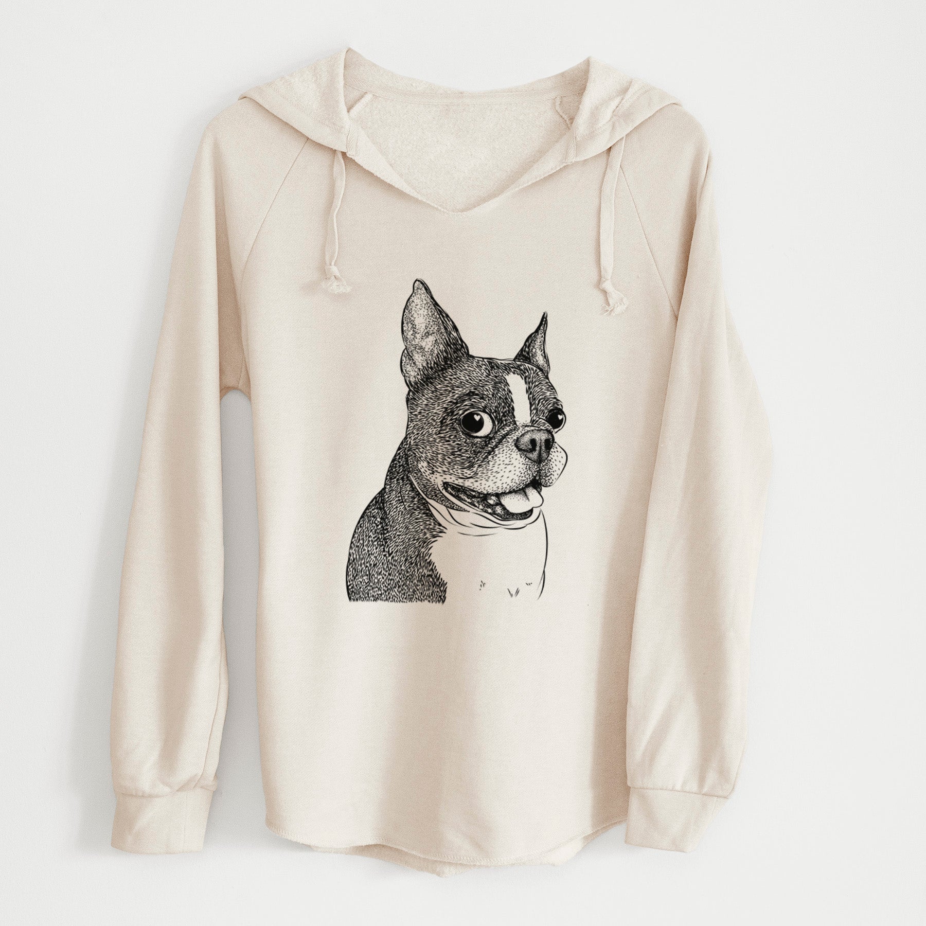 Bare Ralphie the Boston Terrier - Cali Wave Hooded Sweatshirt