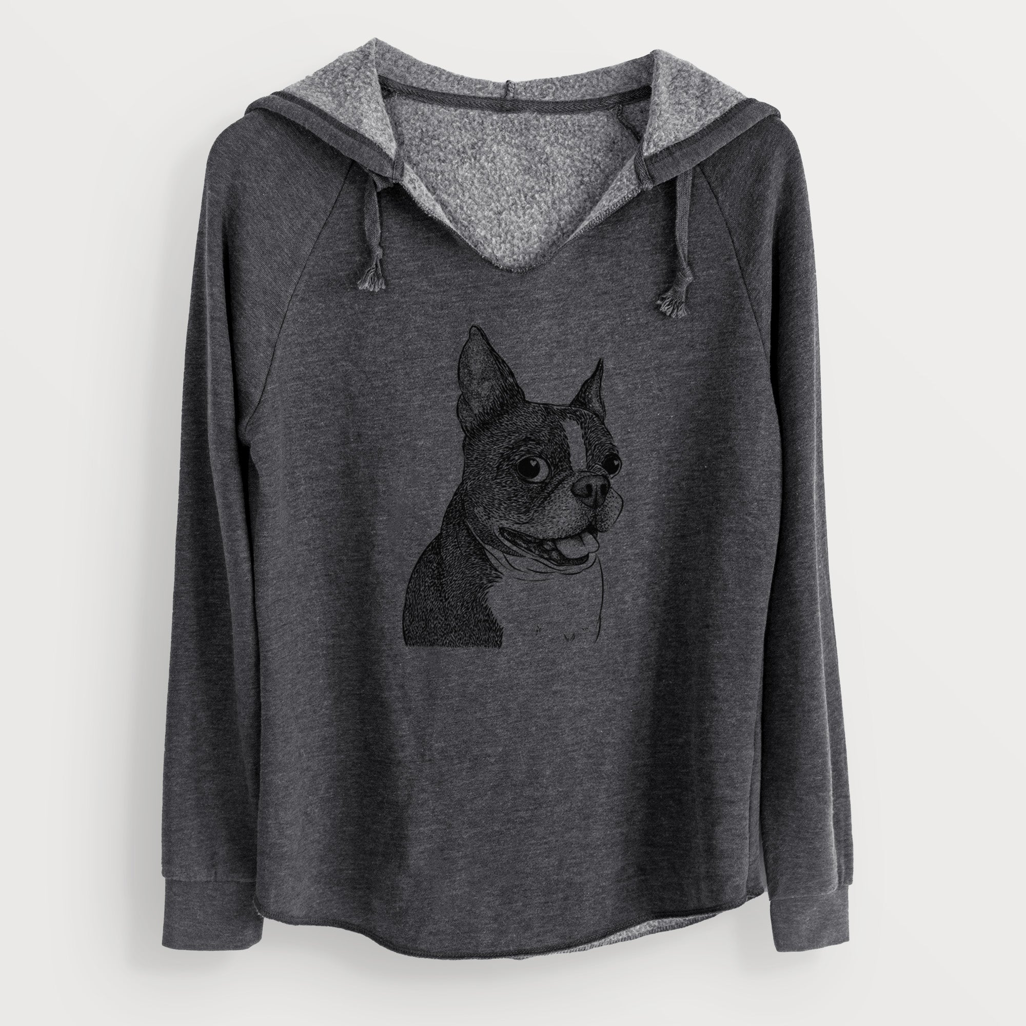 Bare Ralphie the Boston Terrier - Cali Wave Hooded Sweatshirt