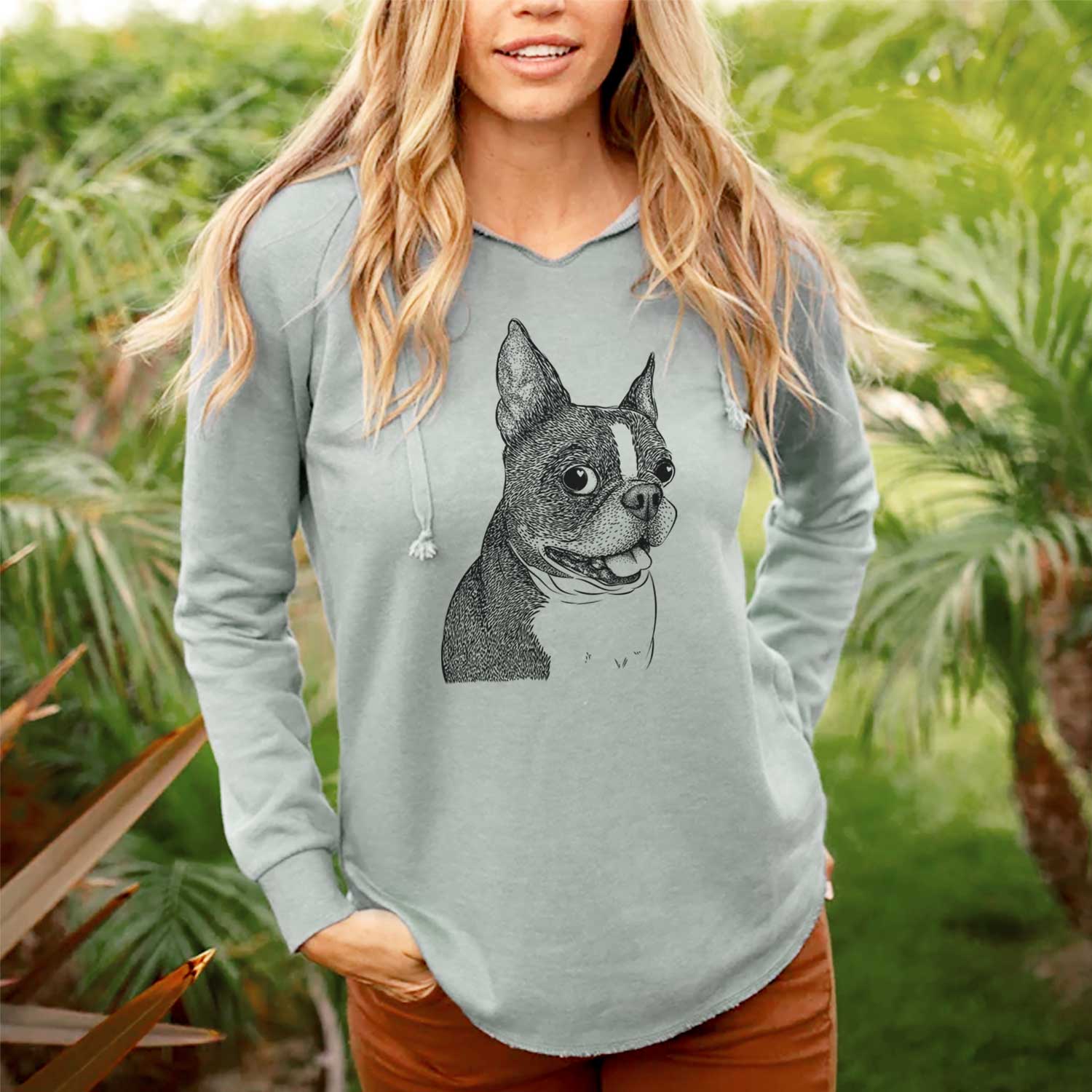 Ralphie the Boston Terrier - Cali Wave Hooded Sweatshirt