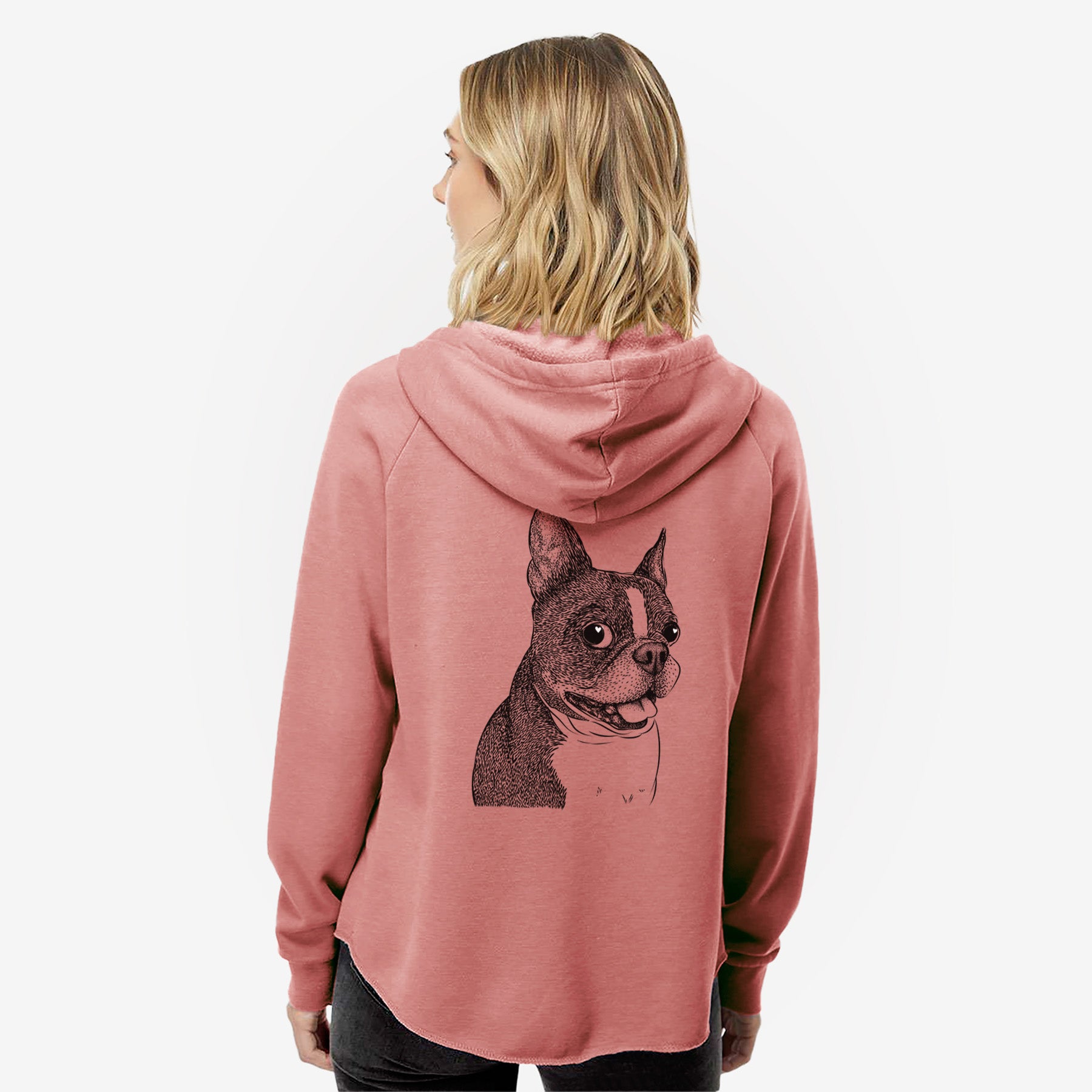 Ralphie the Boston Terrier - Women's Cali Wave Zip-Up Sweatshirt