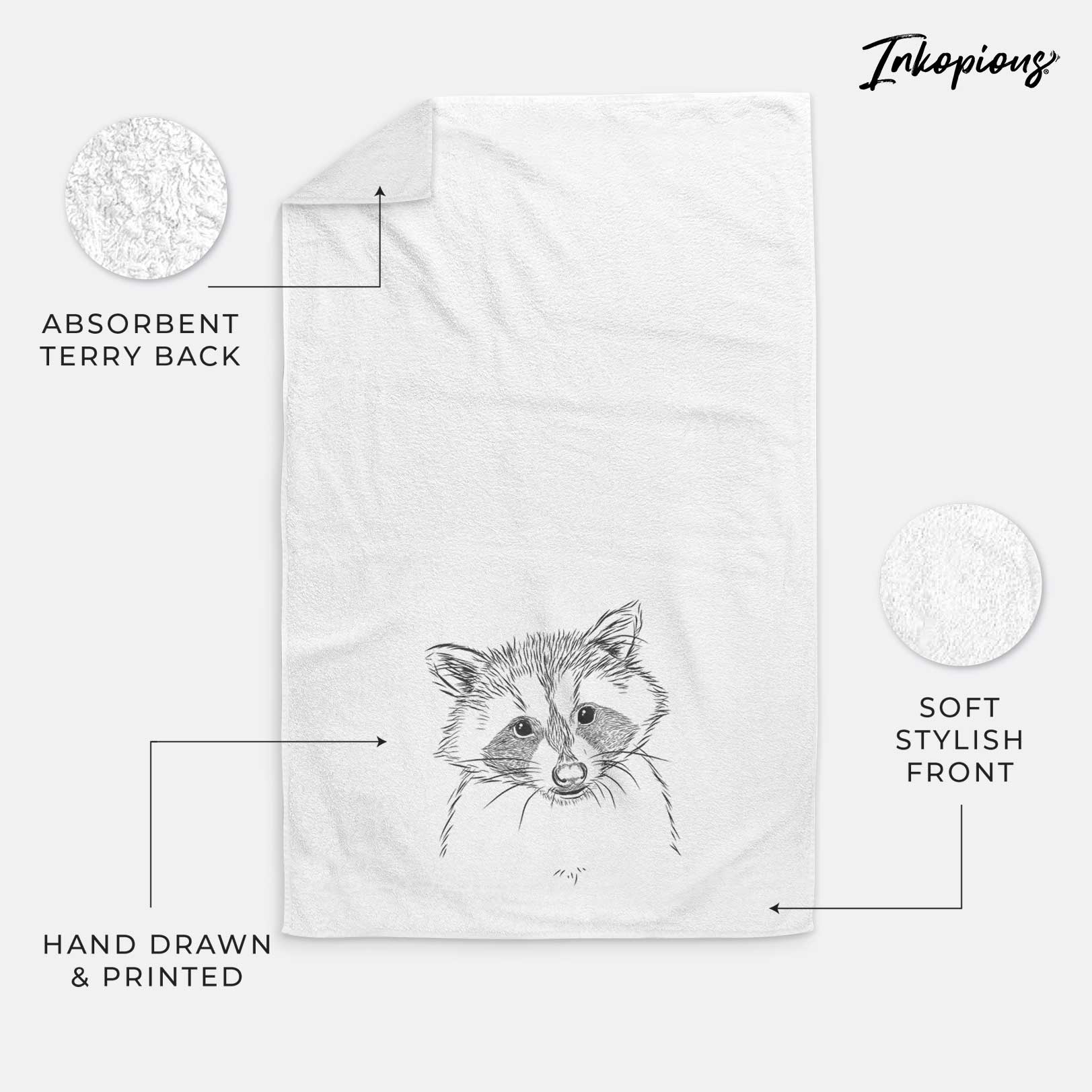 Randy the Raccoon Decorative Hand Towel