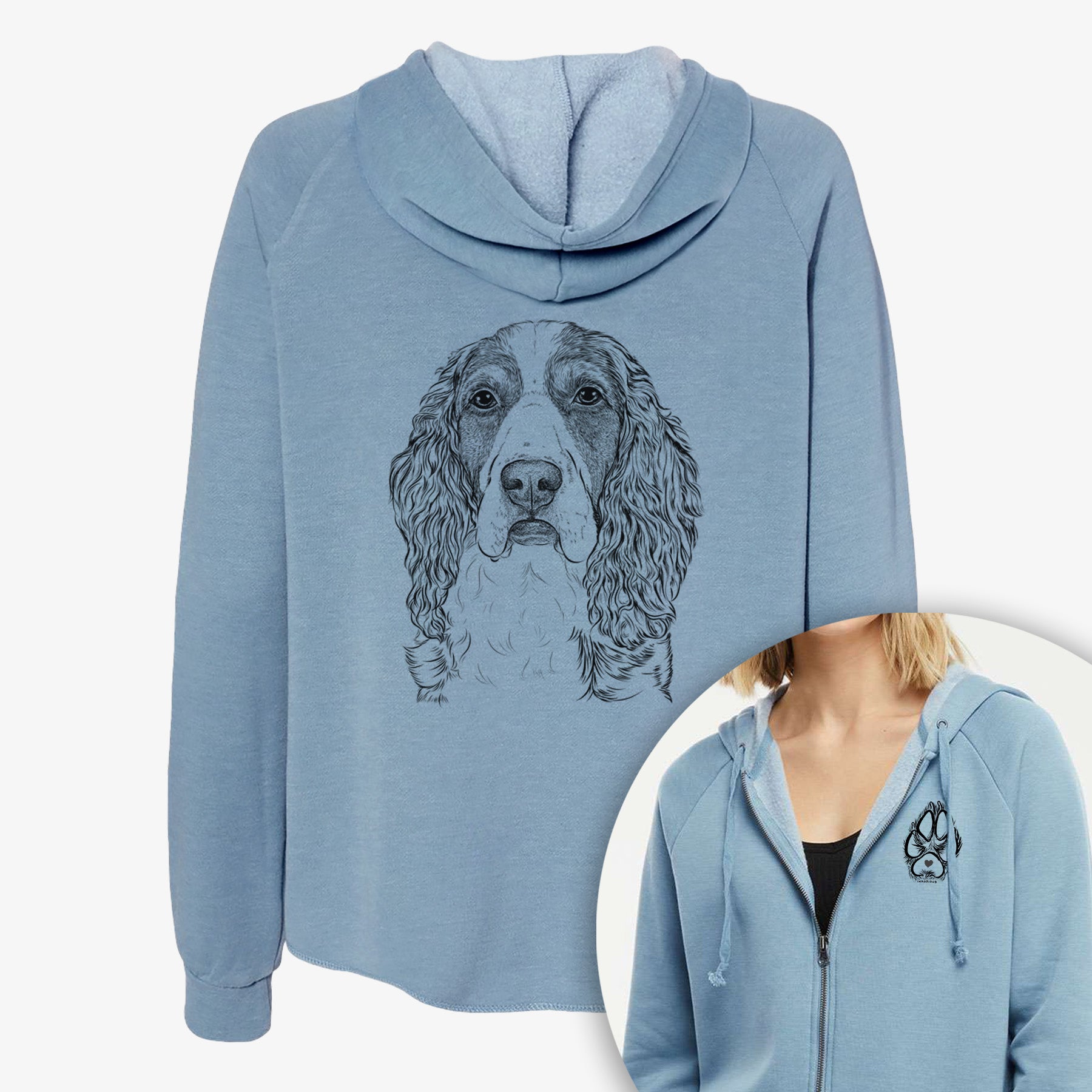 Red the English Springer Spaniel - Women's Cali Wave Zip-Up Sweatshirt