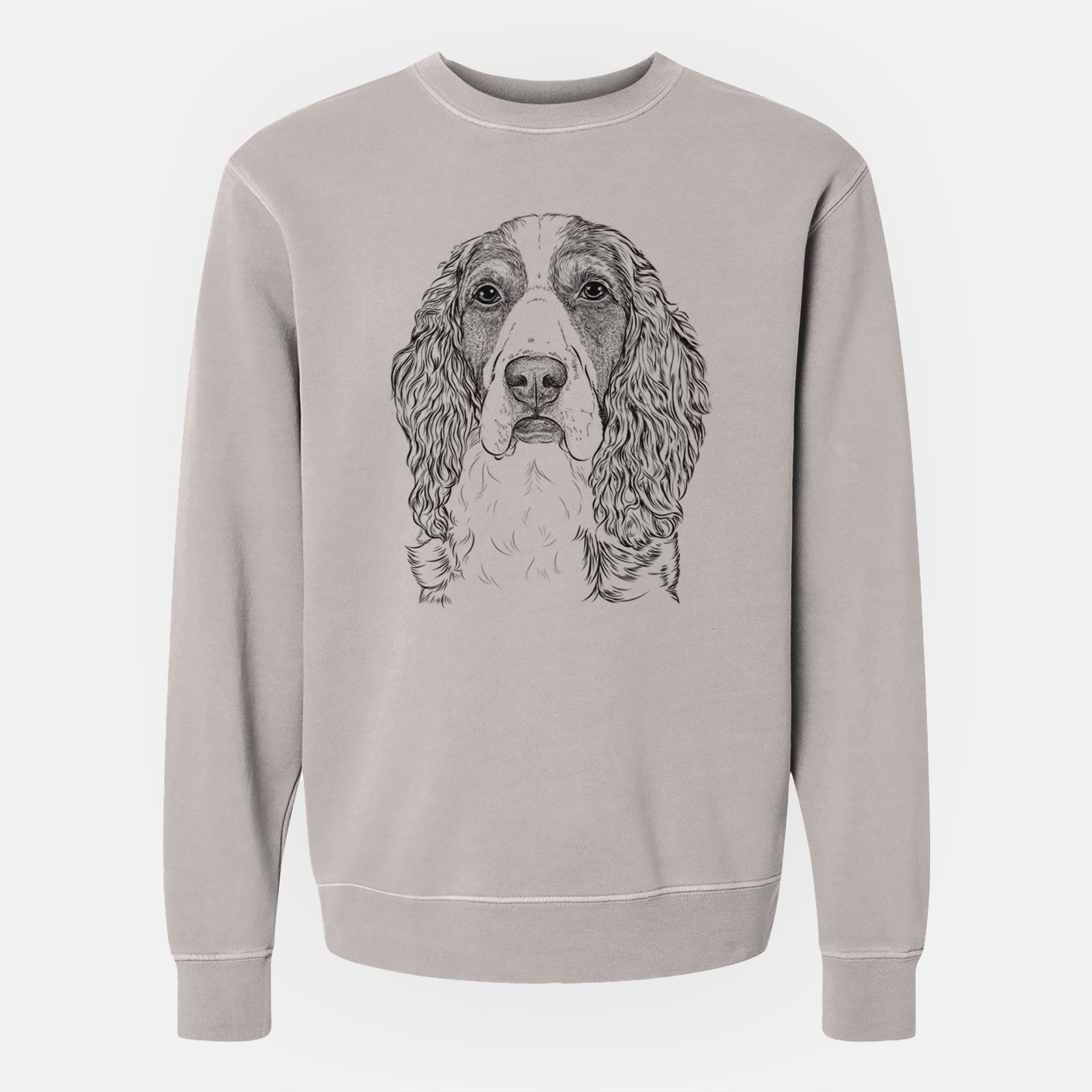 Bare Red the English Springer Spaniel - Unisex Pigment Dyed Crew Sweatshirt