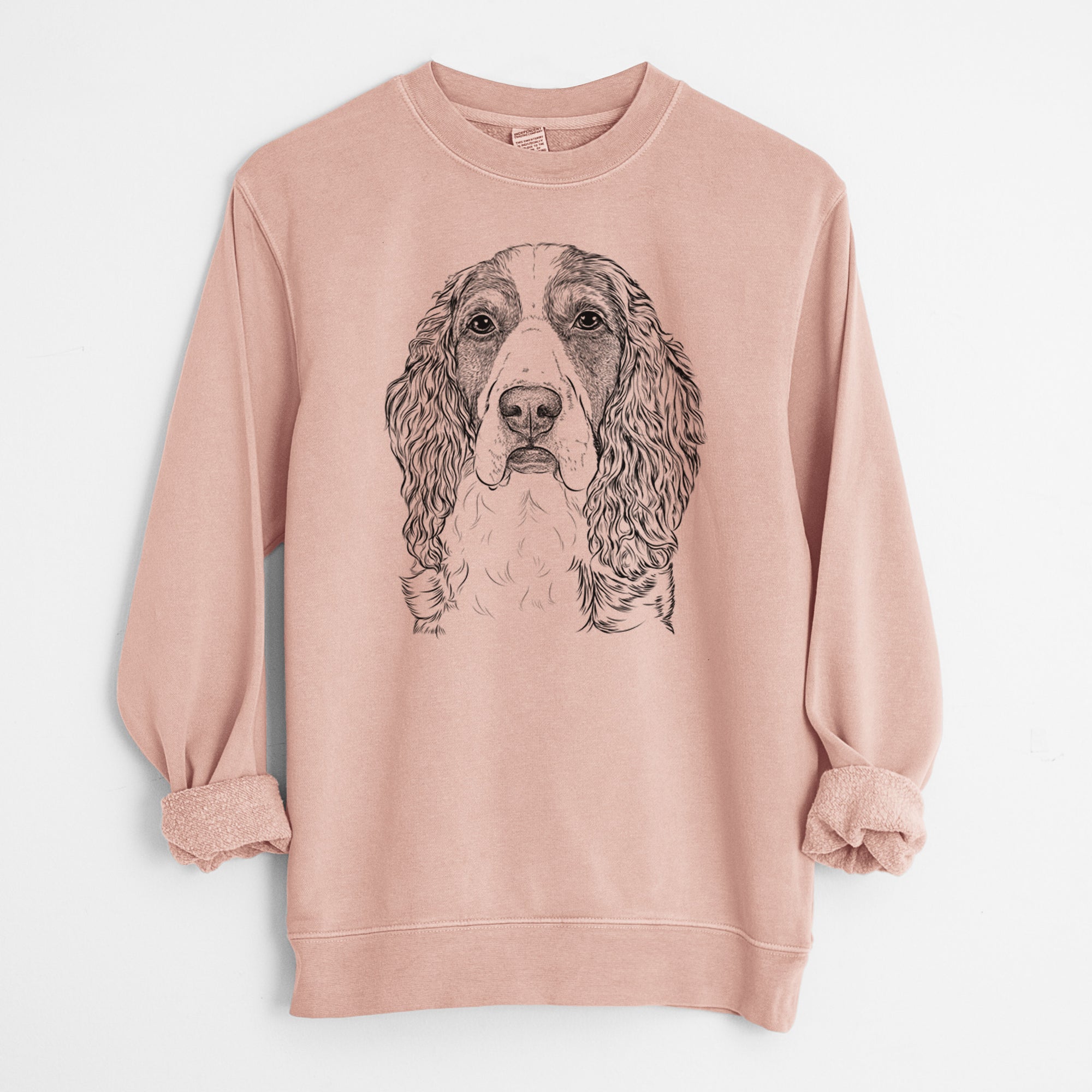 Bare Red the English Springer Spaniel - Unisex Pigment Dyed Crew Sweatshirt