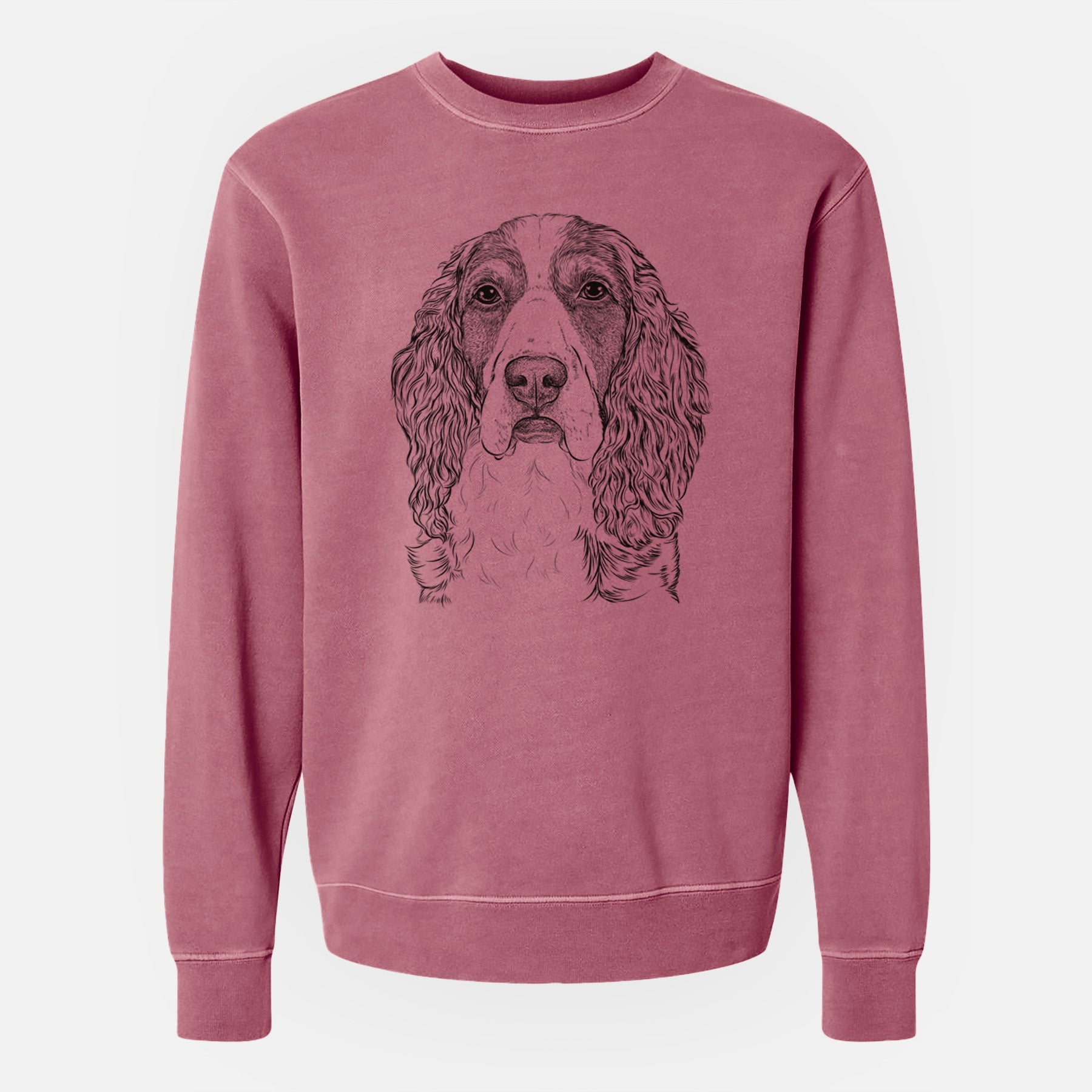 Bare Red the English Springer Spaniel - Unisex Pigment Dyed Crew Sweatshirt