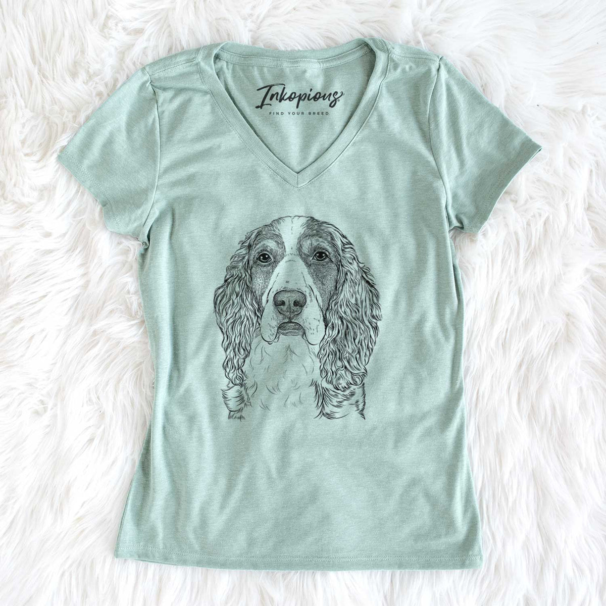 Bare Red the English Springer Spaniel - Women's V-neck Shirt