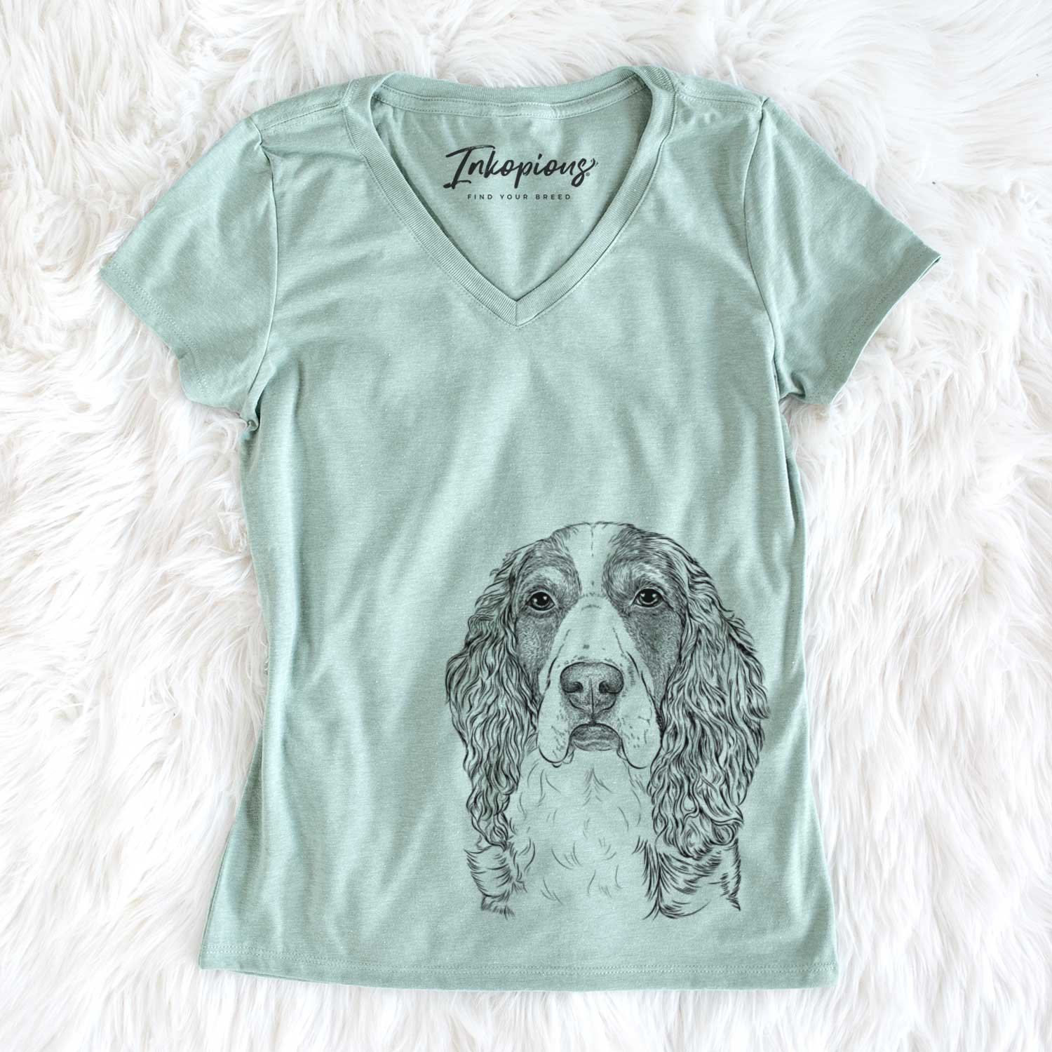 Bare Red the English Springer Spaniel - Women's V-neck Shirt