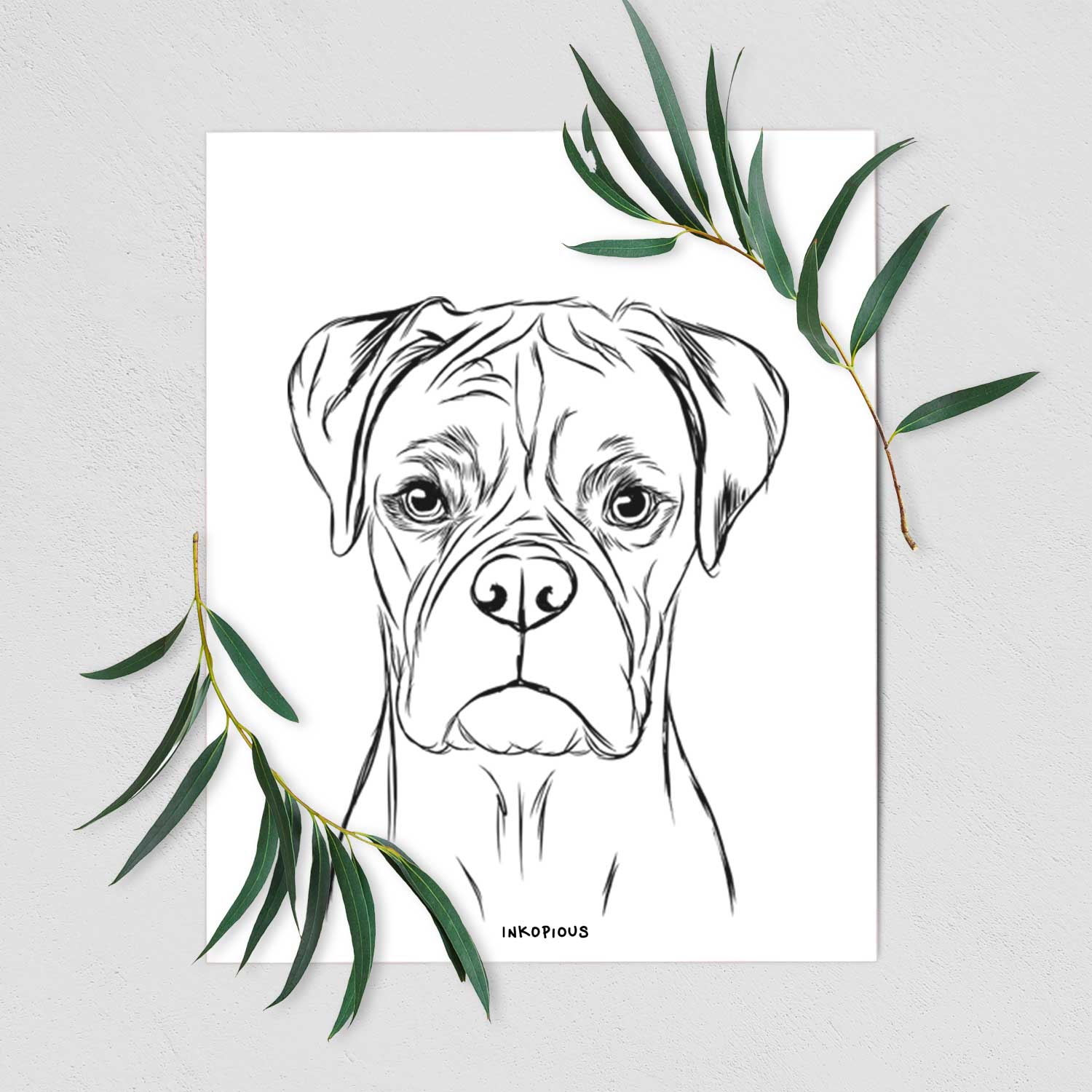 Reese the Boxer Art Print