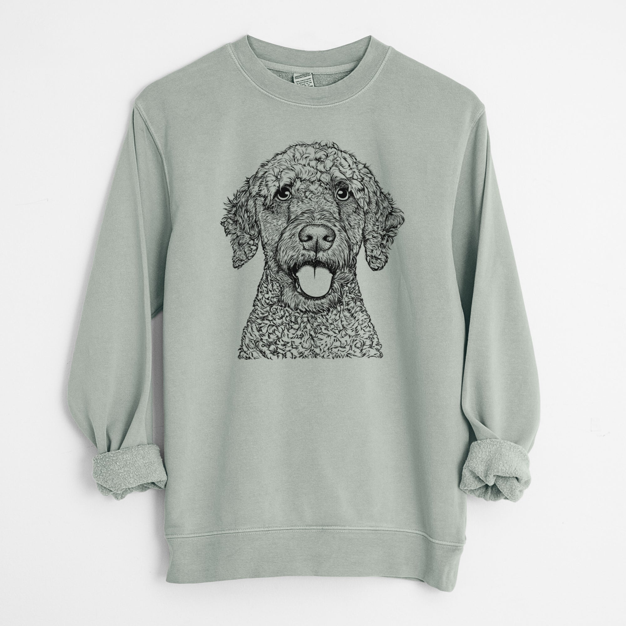 Bare Reina the Spanish Water Dog - Unisex Pigment Dyed Crew Sweatshirt