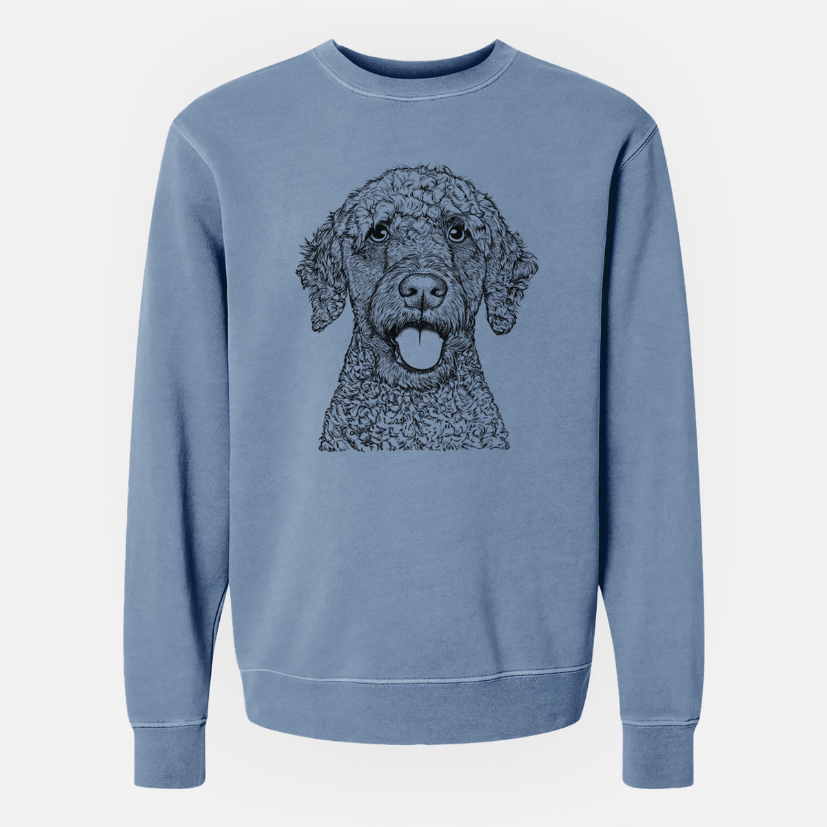 Bare Reina the Spanish Water Dog - Unisex Pigment Dyed Crew Sweatshirt