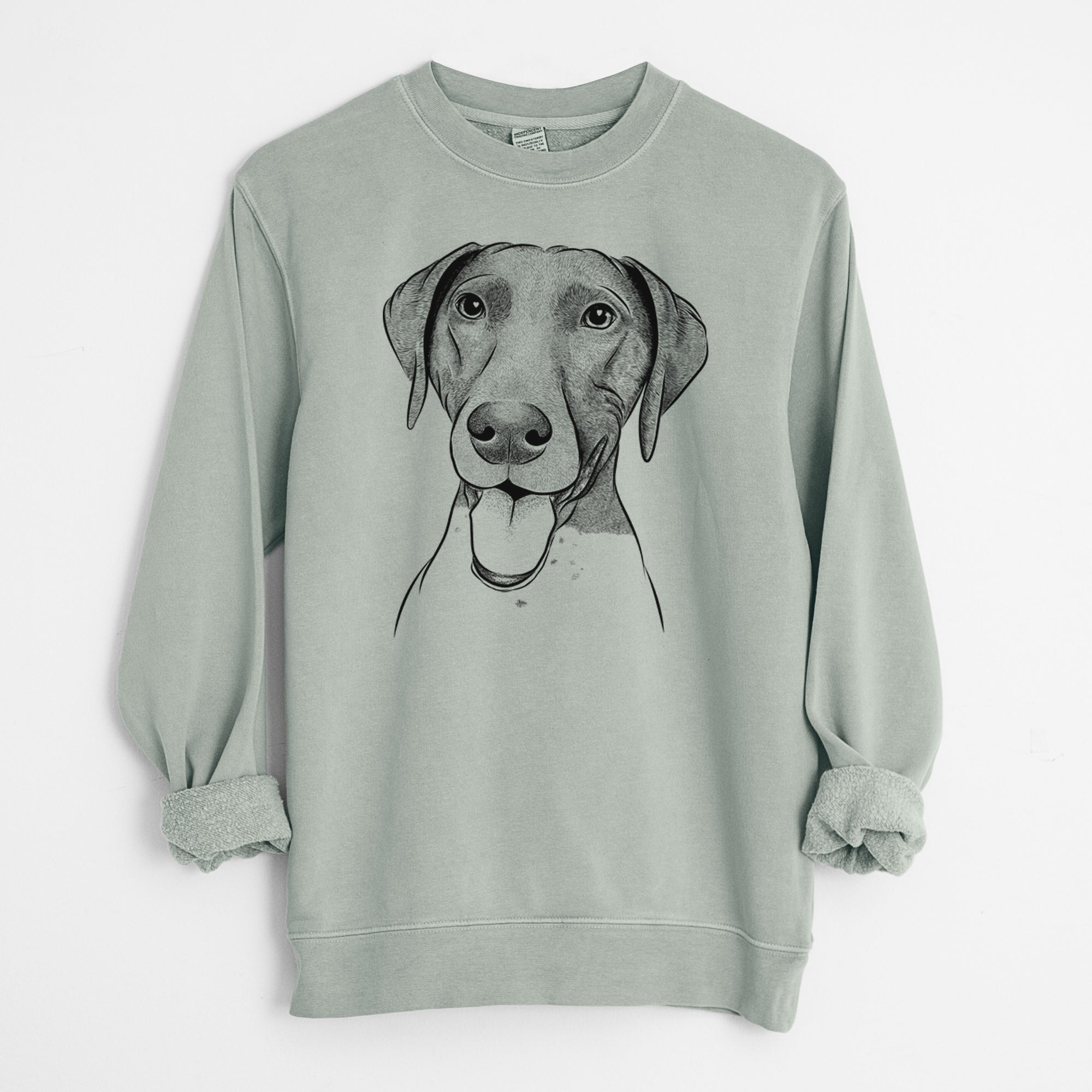 Bare Remi the German Shorthaired Pointer - Unisex Pigment Dyed Crew Sweatshirt